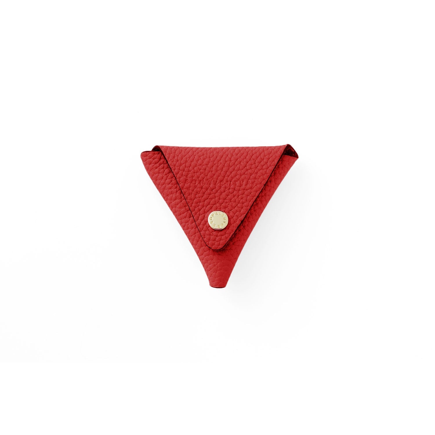 Triangle Coin Case Bottalato Leather (Red)