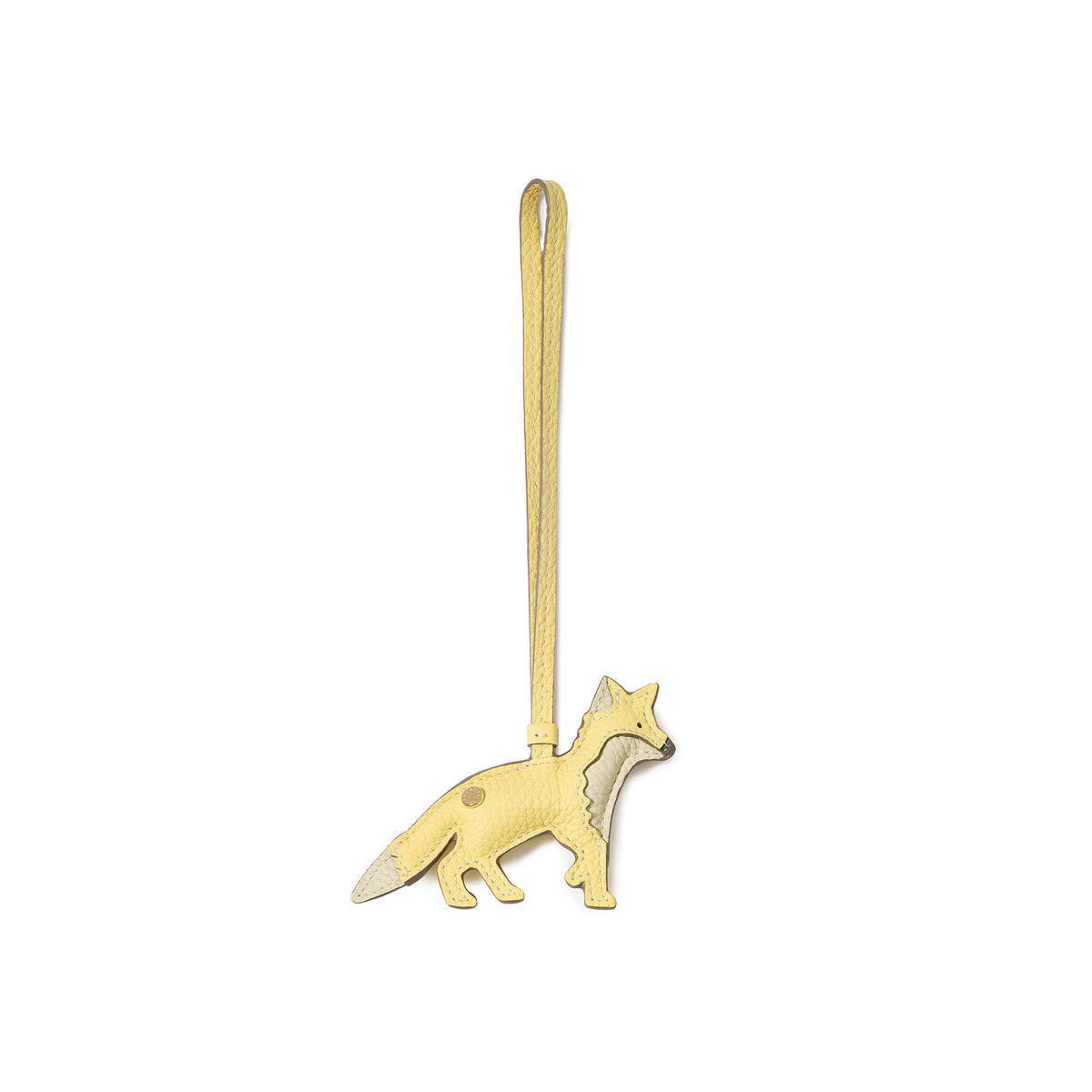 Animal Charm Fox Shrink Leather (Yellow × Ivory)