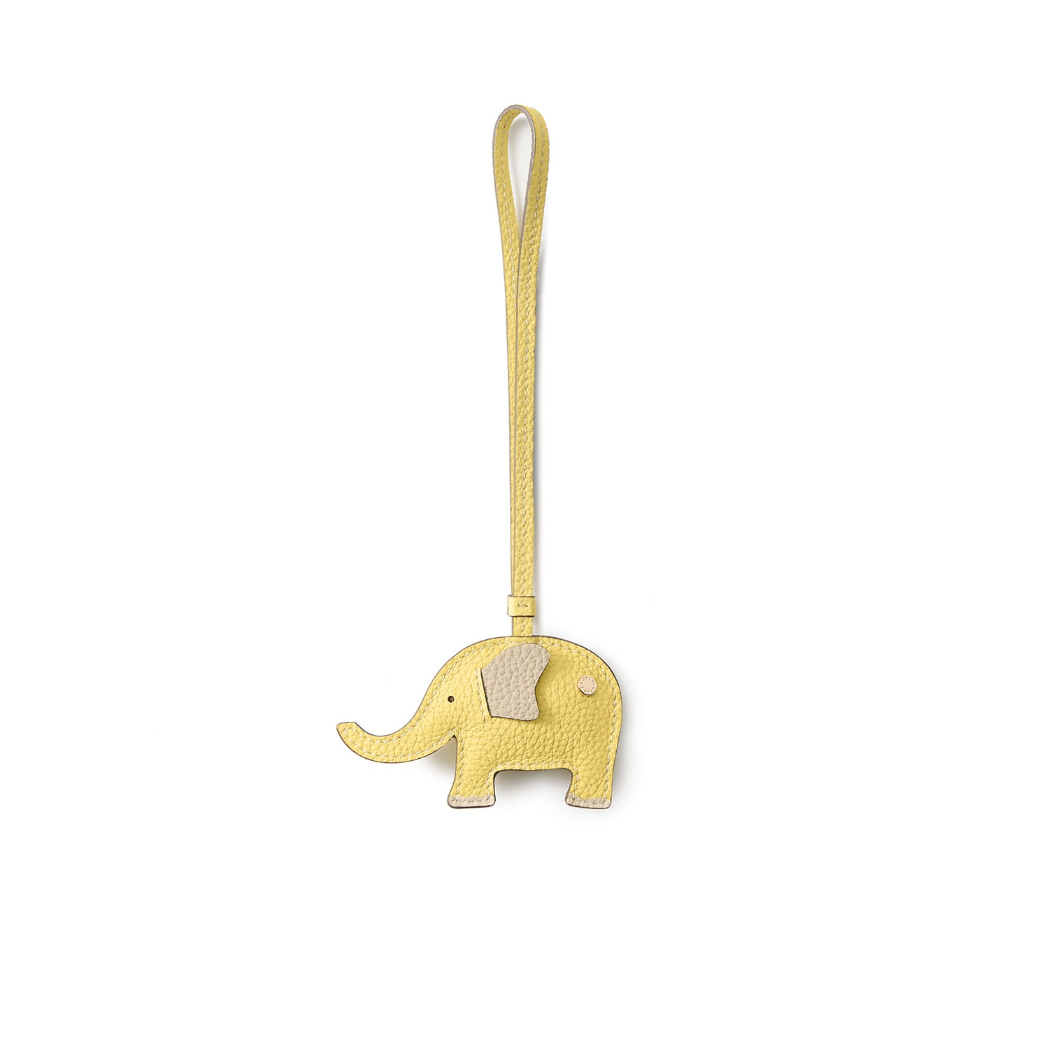 Animal Lucky Charm Elephant Shrink Leather (Yellow)