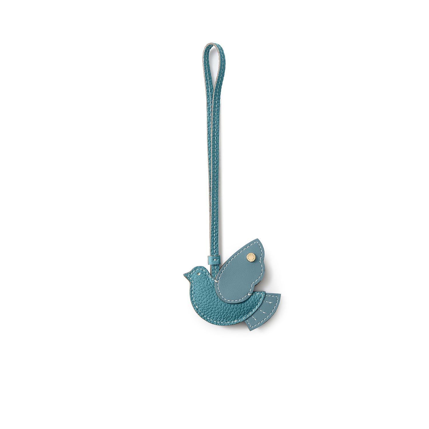 Animal Lucky Charm Bird Shrink Leather (Blue Cyan)