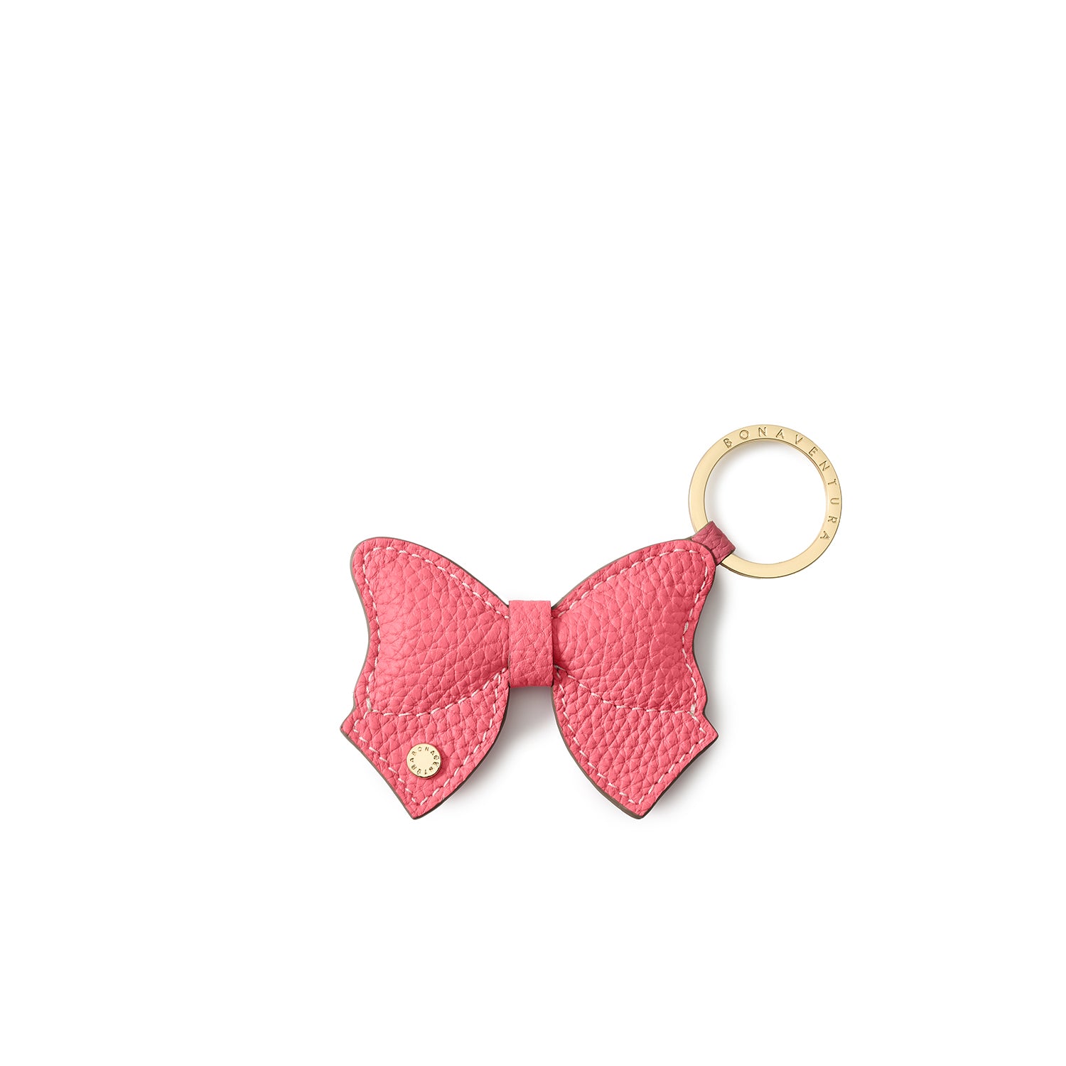 Key Ring Charm Shrink Leather (Azalee Pink × Taffy Pink - Ribbon)