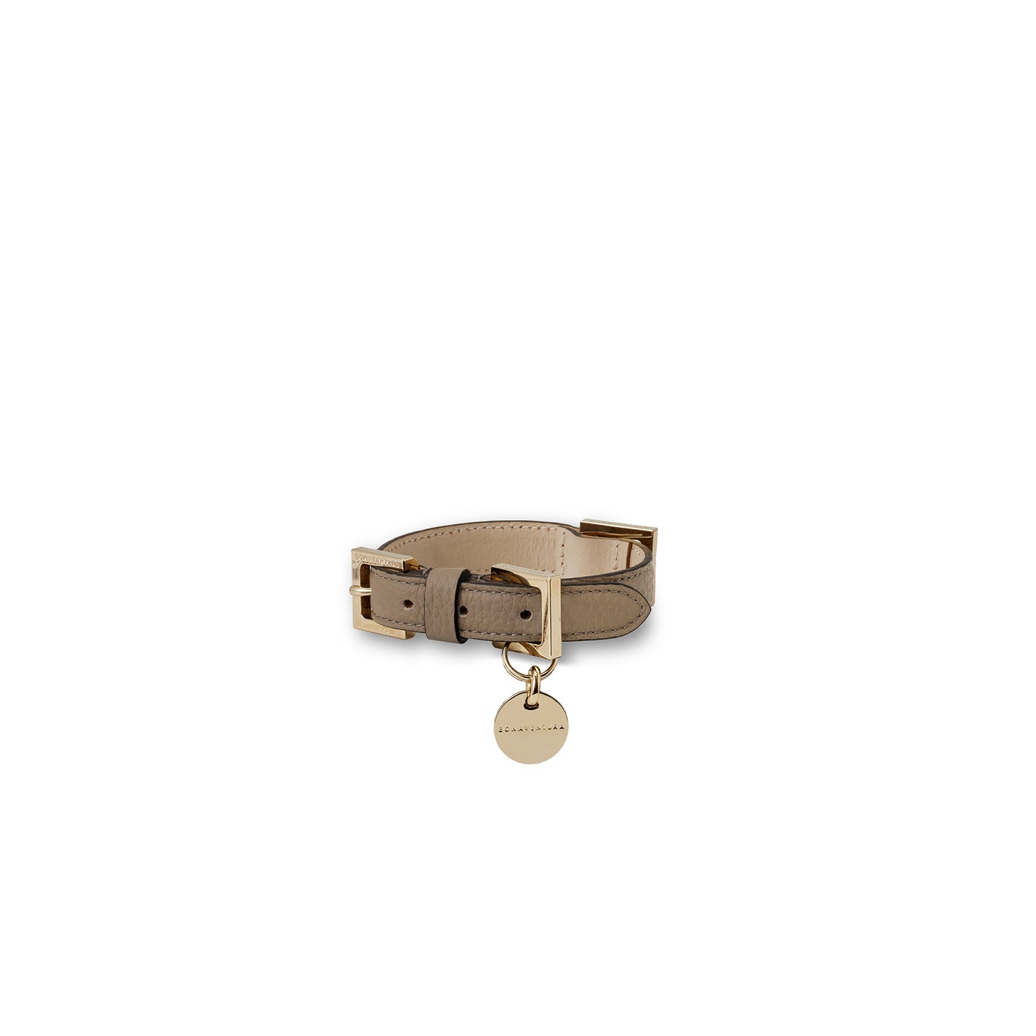 BONAVENTURA × FRIDA Firenze Collar for Pets Shrink Leather (Etoupe - 25)