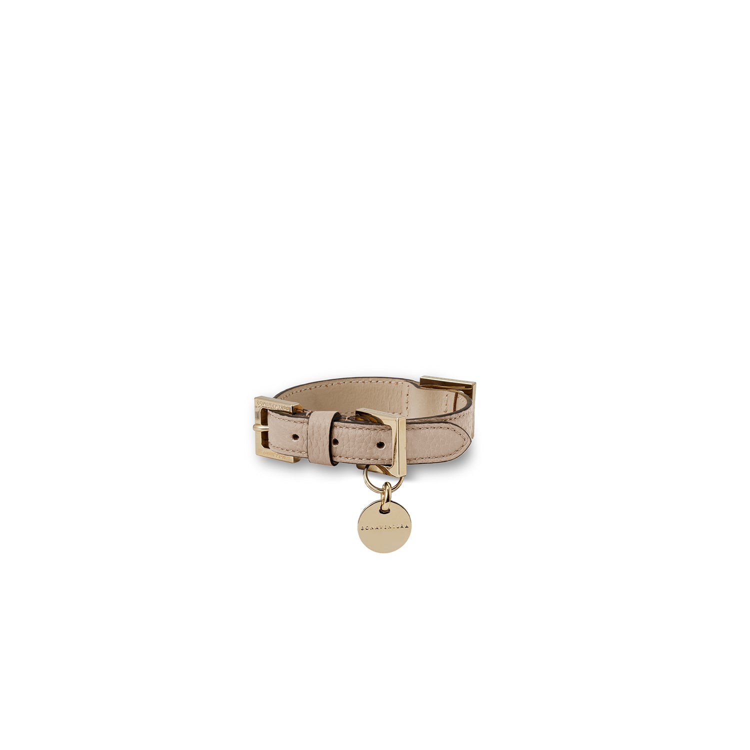 BONAVENTURA × FRIDA Firenze Collar for Pets Shrink Leather (Greige - 25)