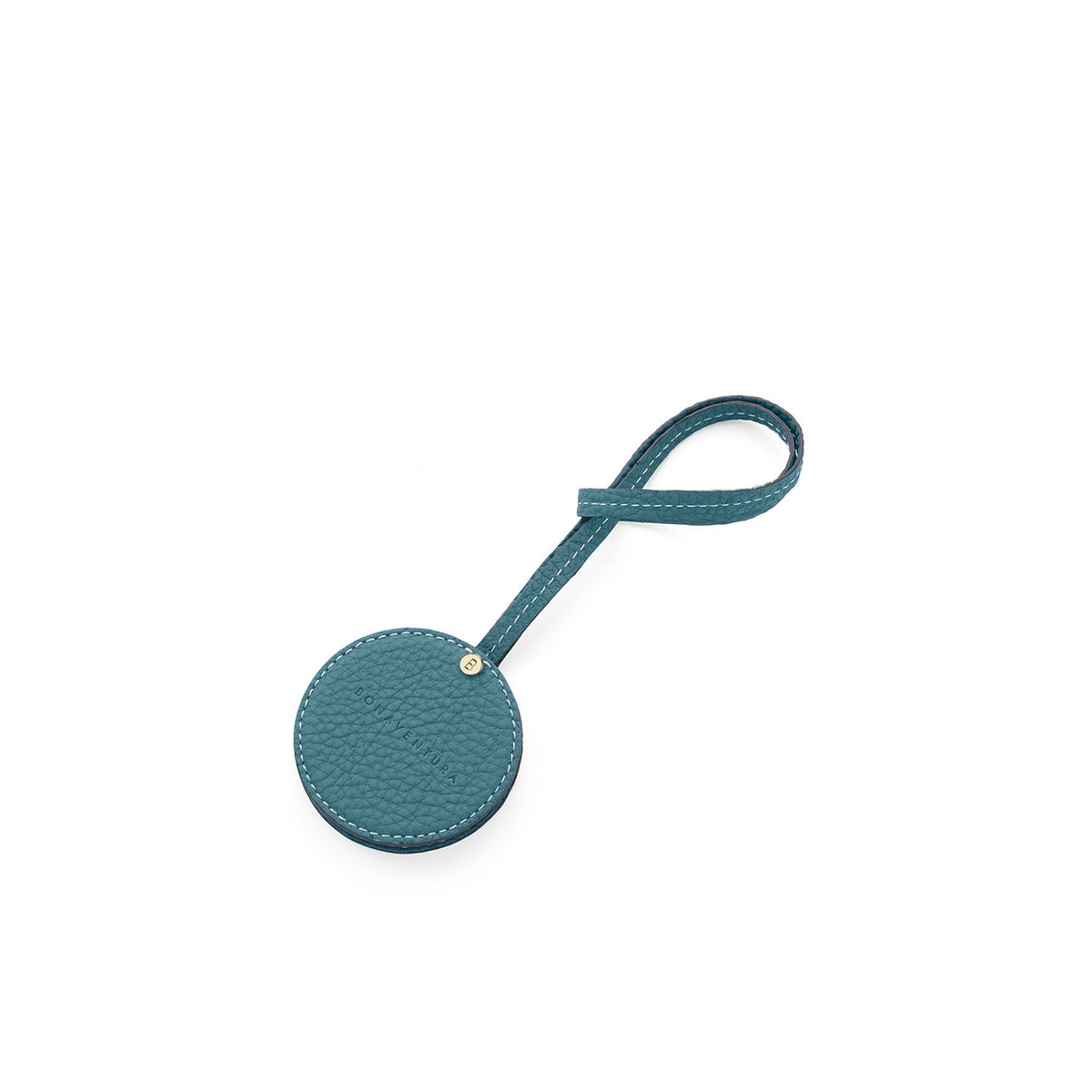 Compact Mirror Shrink Leather (Blue Cyan)