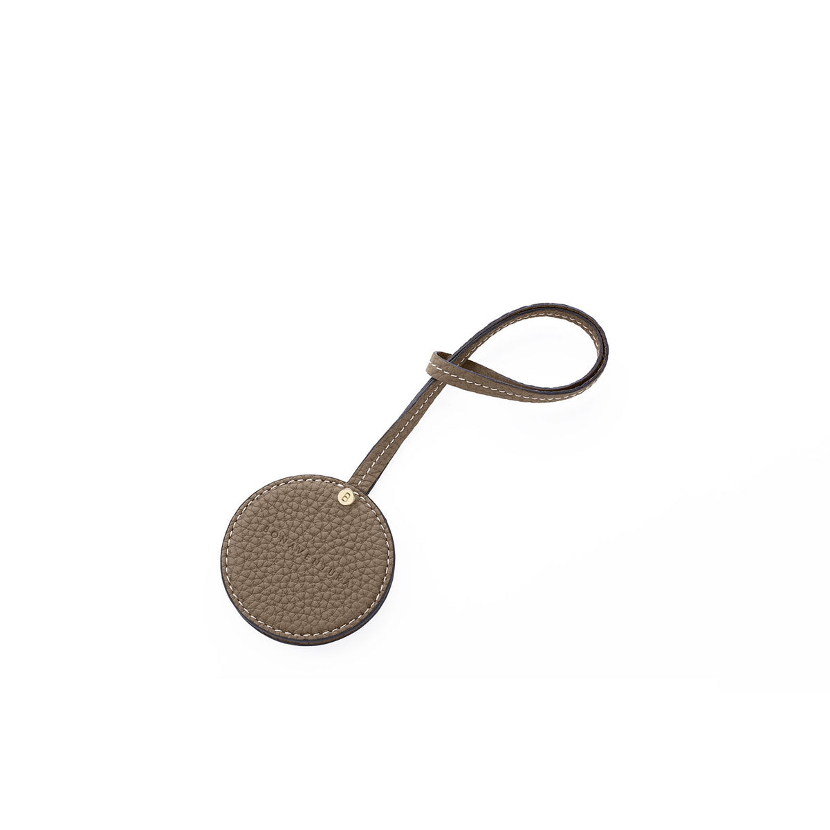 Compact Mirror Shrink Leather (Etoupe)