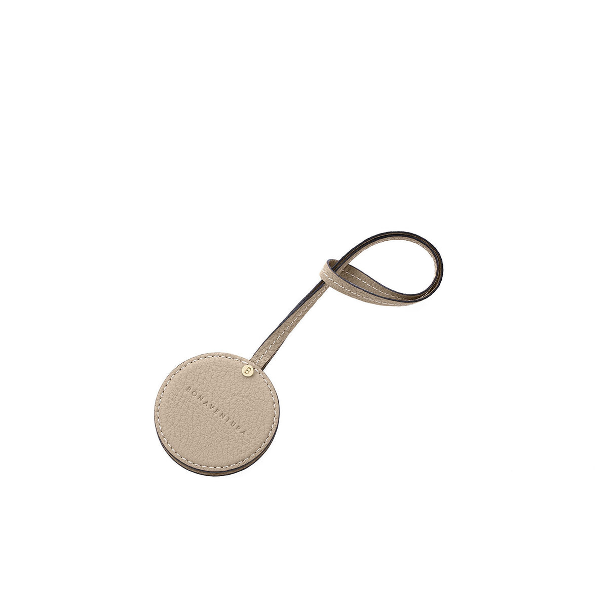 Compact Mirror Shrink Leather (Greige)