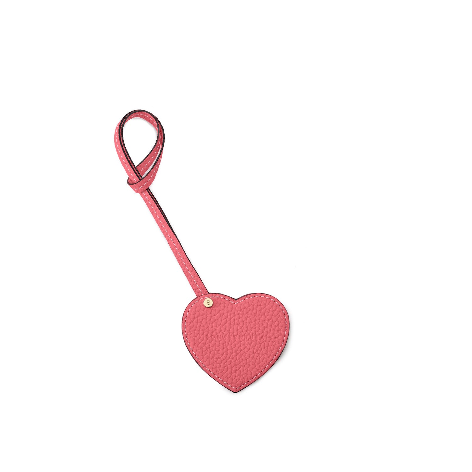 Heart Charm with Mirror Shrink Leather (Azalee Pink)
