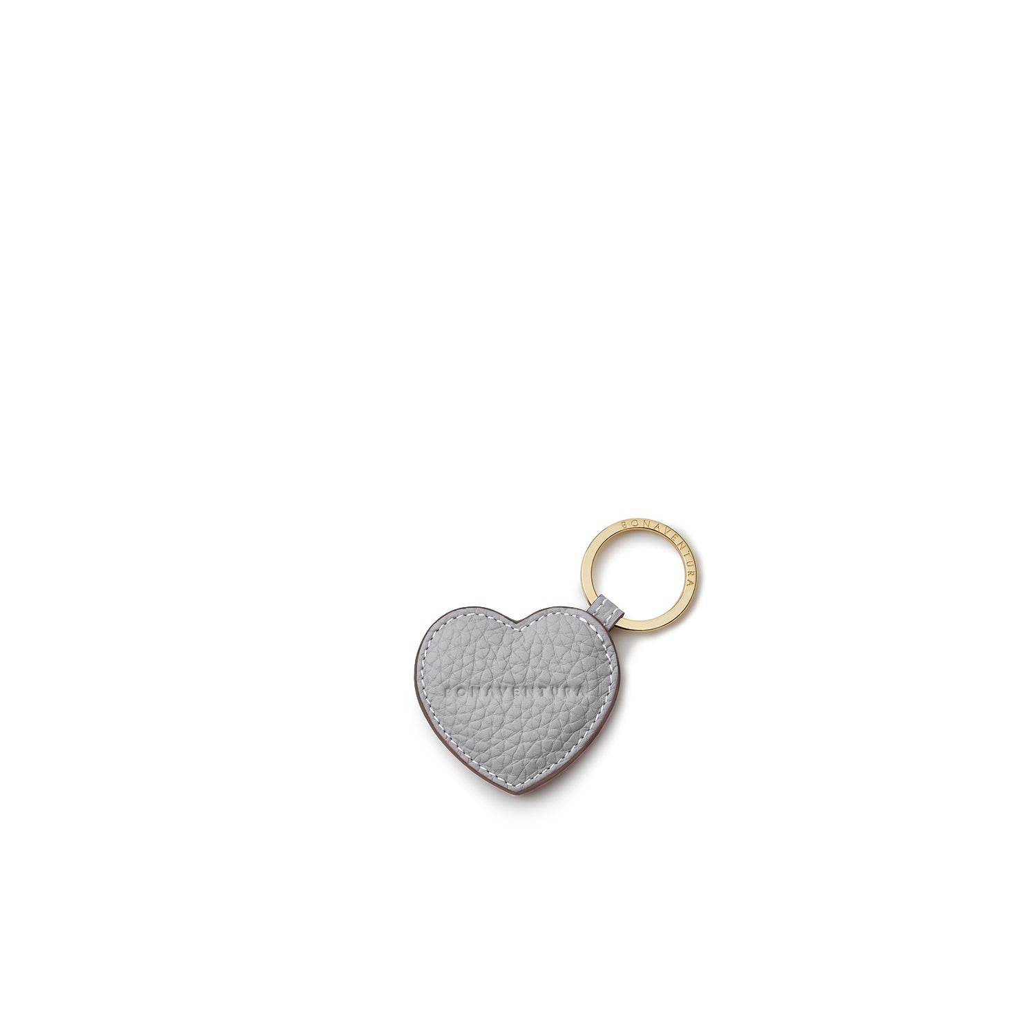 Heart Keychain Shrink Leather (True Gray)