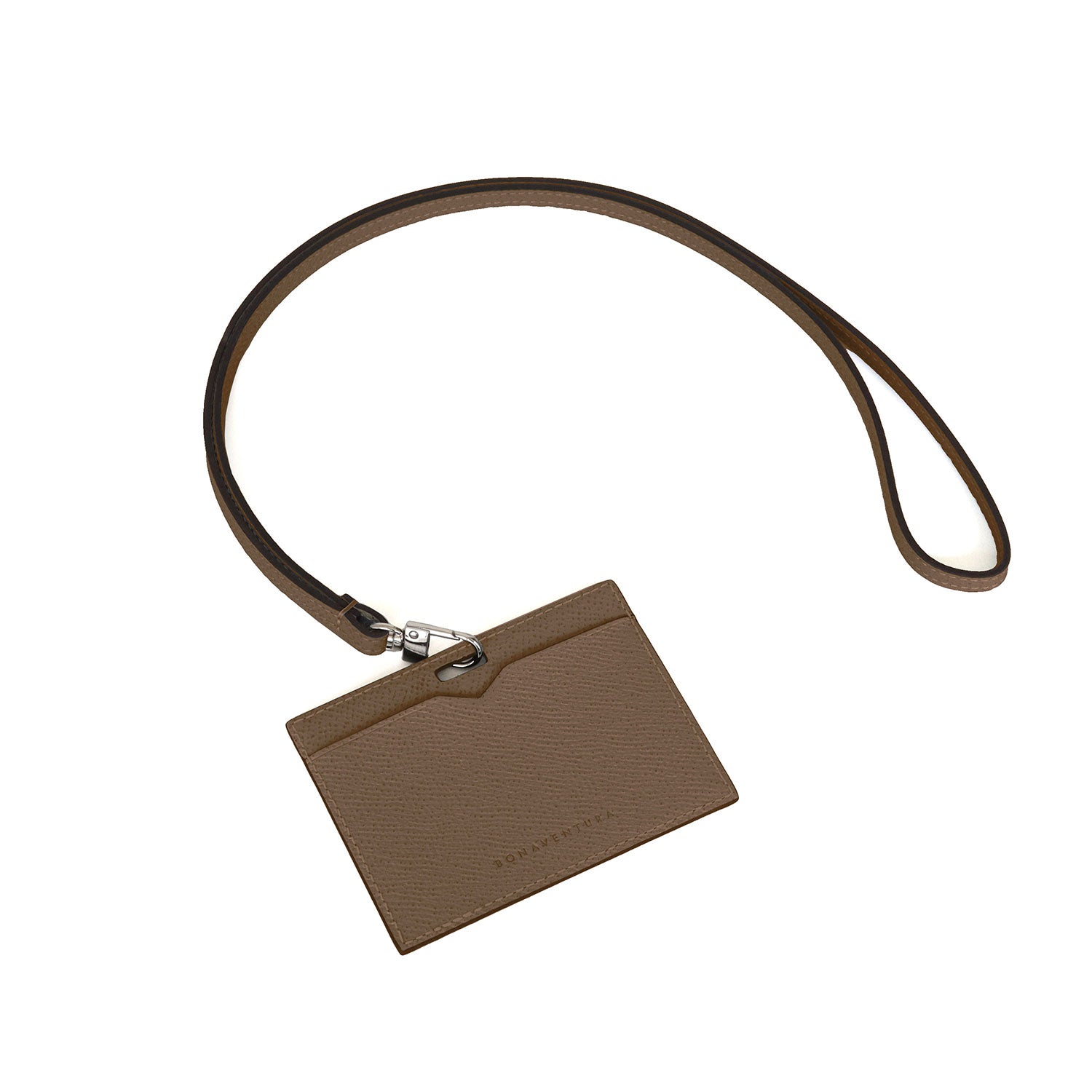Horizontal ID Card Holder Nobile Leather (Etoupe)