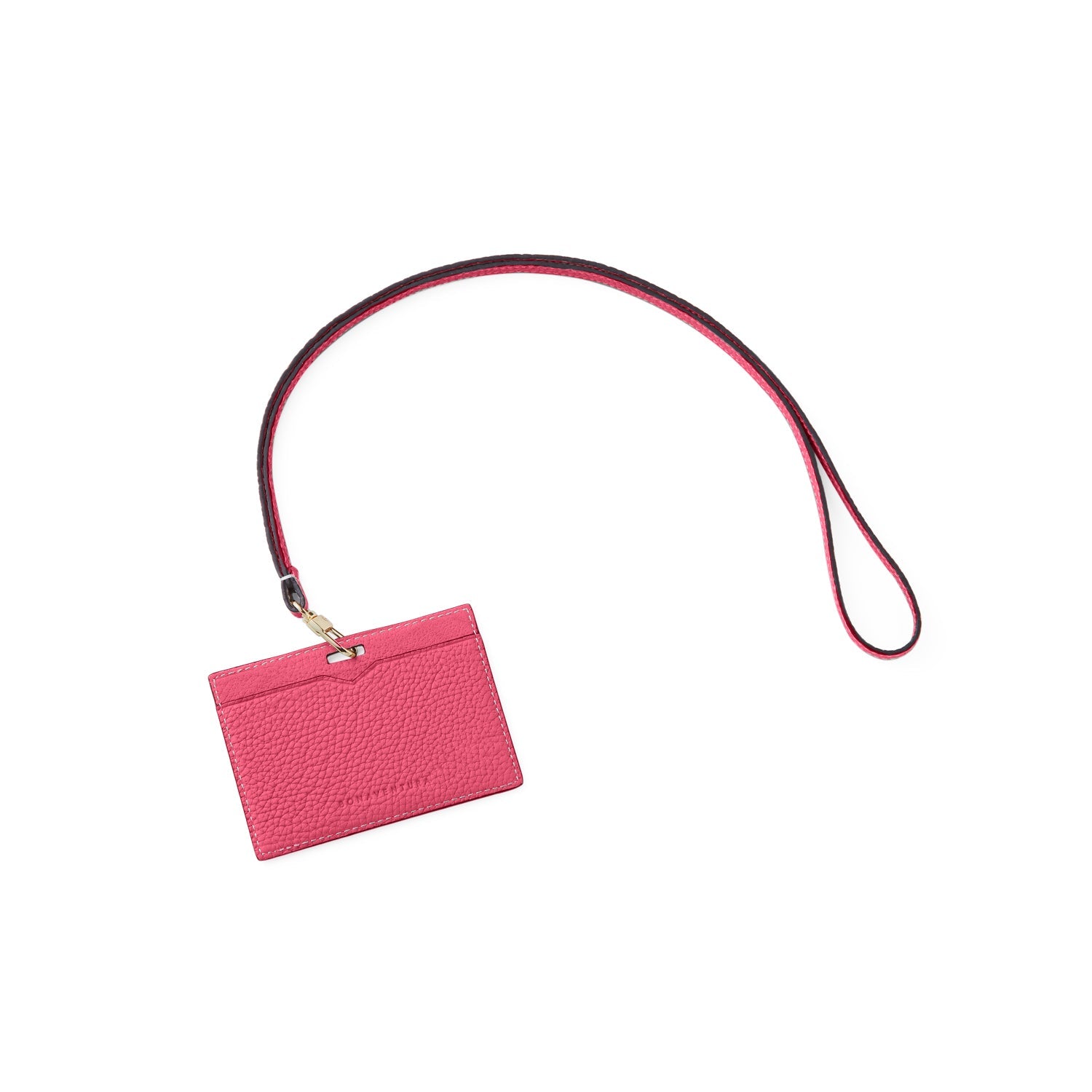 Horizontal ID Card Holder Bottalato Leather (Azalee Pink)