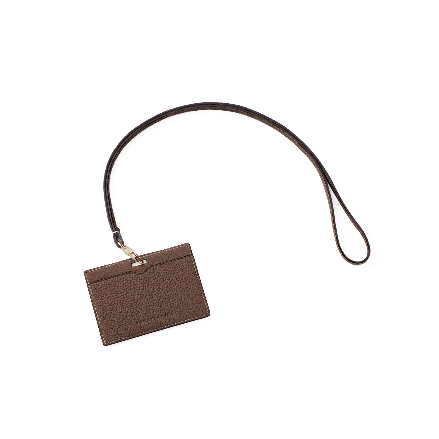 Horizontal ID Card Holder Bottalato Leather (Etoupe)