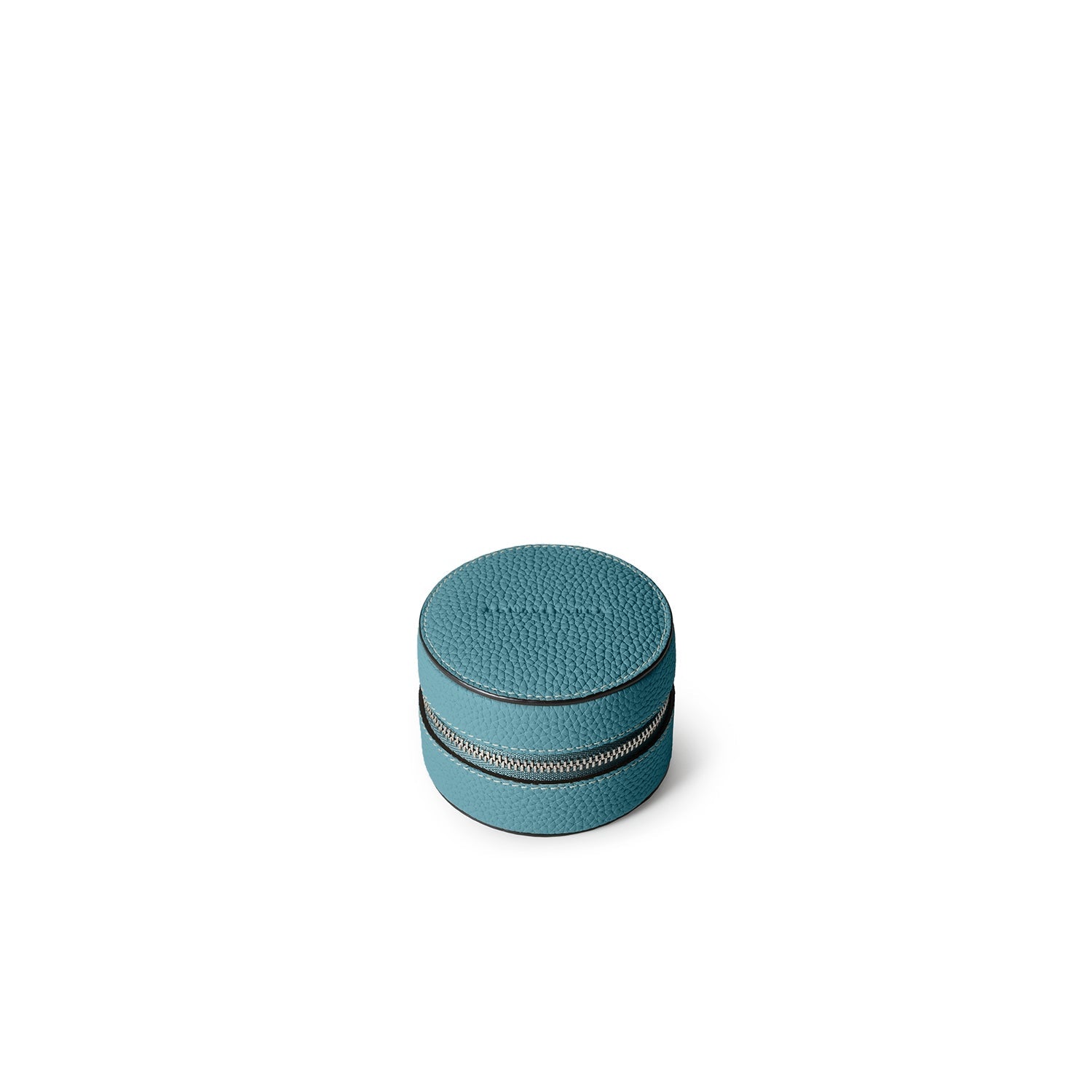 Jewelry Pouch Bottalato Leather (Blue Cyan)