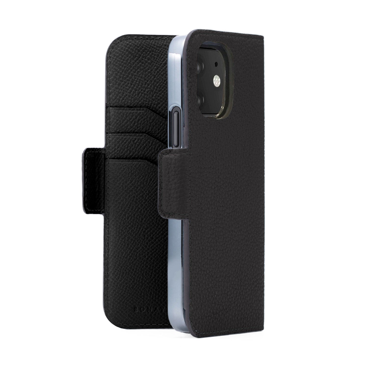 iPhone 12 mini Stand Diary Case Shrink Leather (Black)