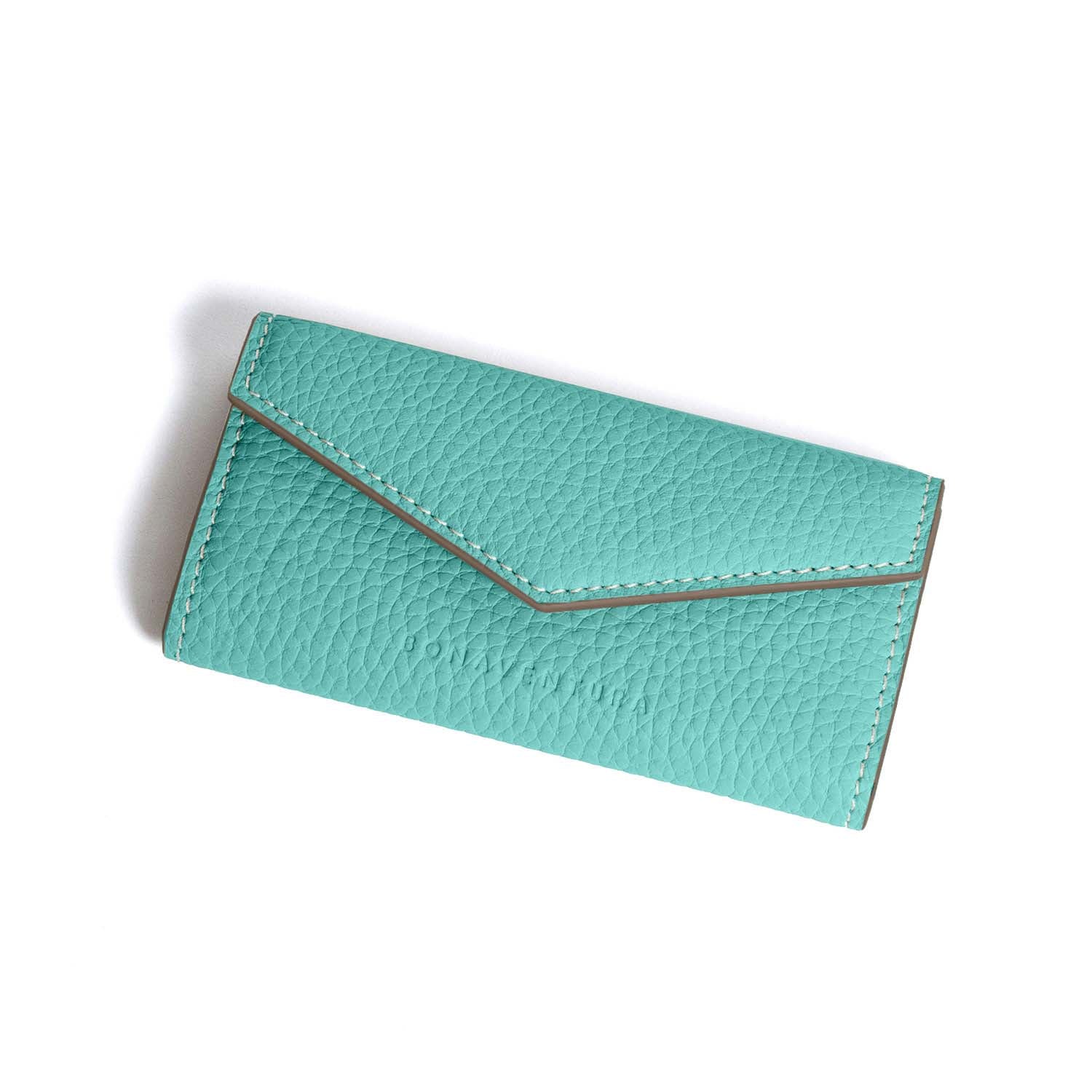 Slim Key Case Shrink Leather (Atoll Blue (Etoupe edge paint))