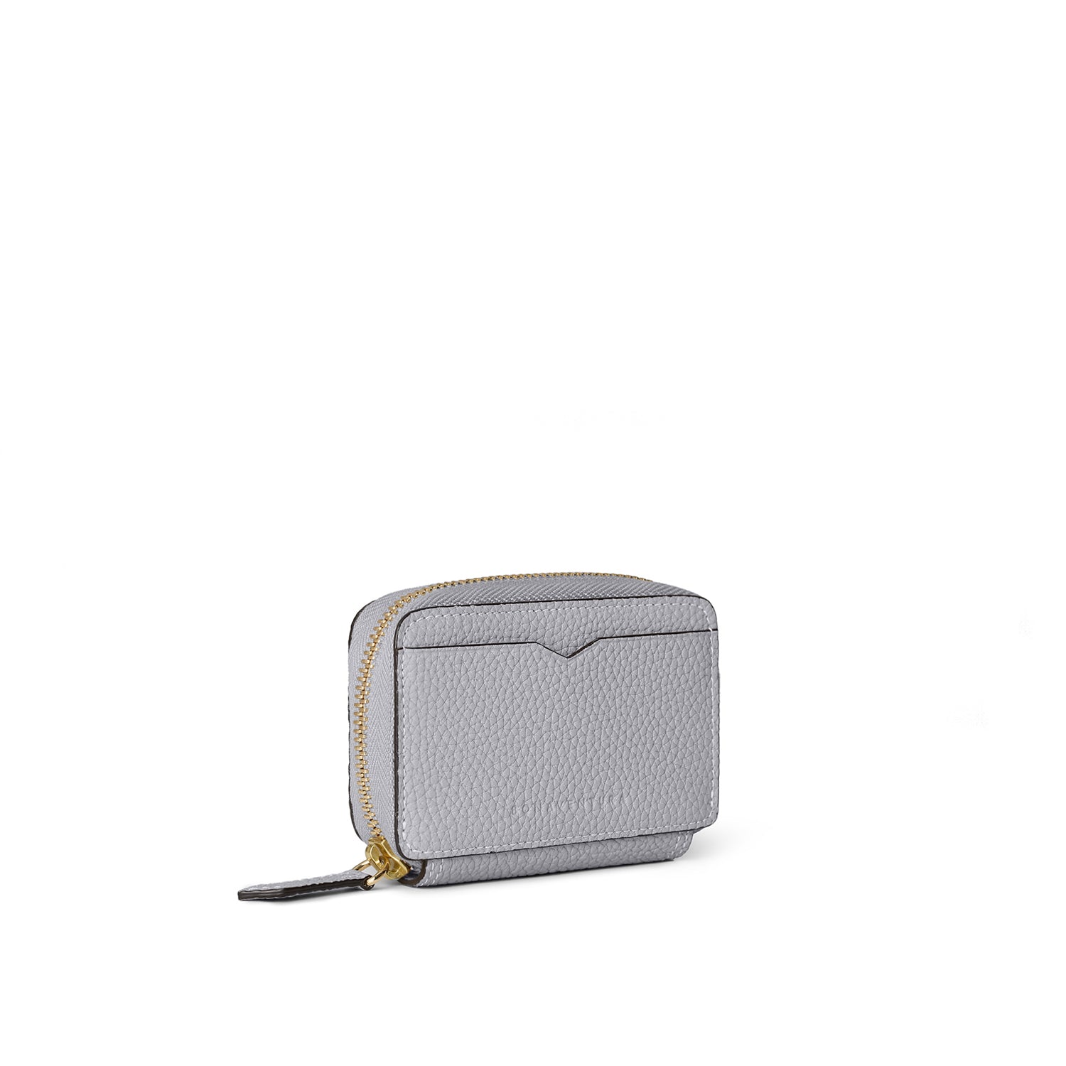 Round Zip Smart Key Case Shrink Leather (True Gray × Charcoal Gray)