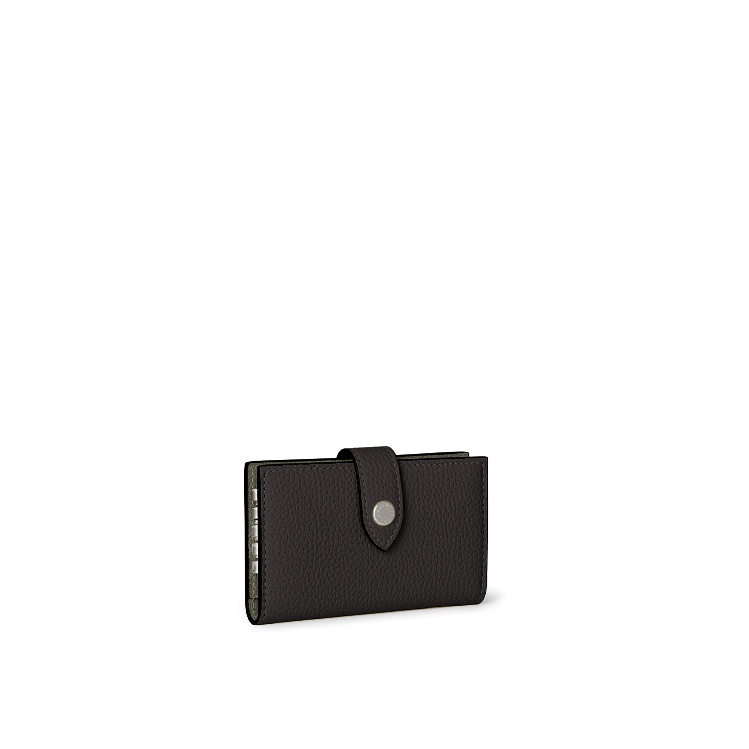 Belted Key Case Shrink Leather (Black × Olive)