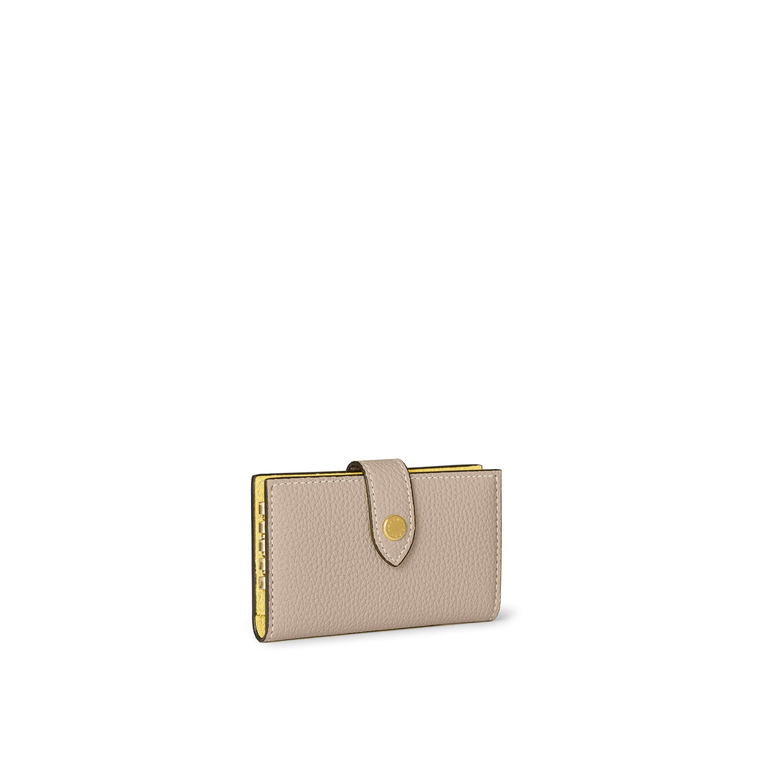 Belted Key Case Shrink Leather (Greige × Yellow)