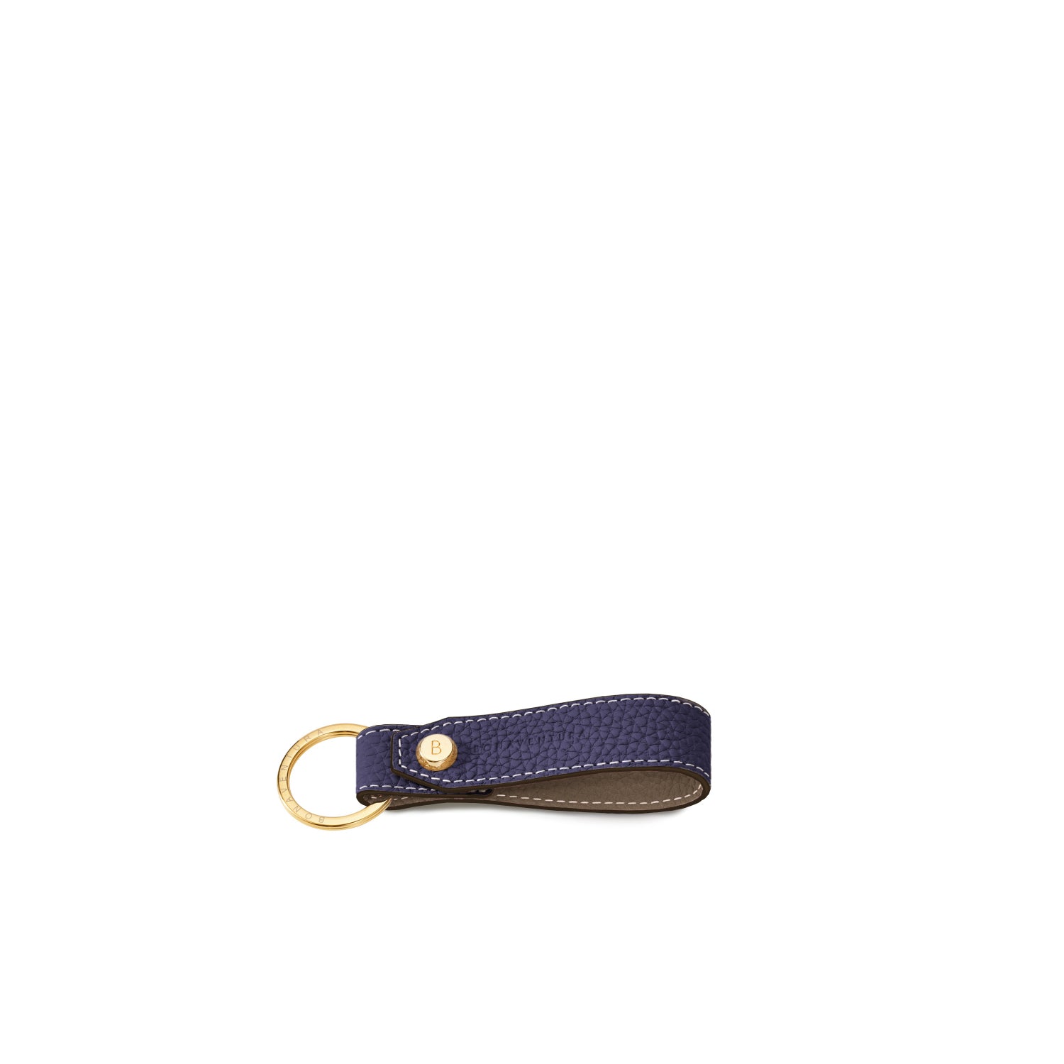 Key Holder Shrink Leather (Indigo Blue × Etoupe)