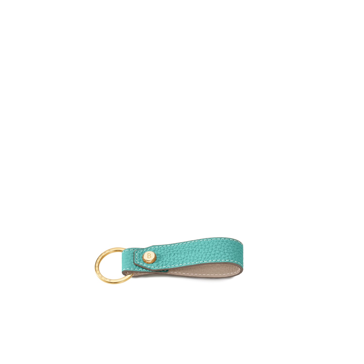 Key Holder Shrink Leather (Atoll Blue × Greige (Etoupe edge paint))