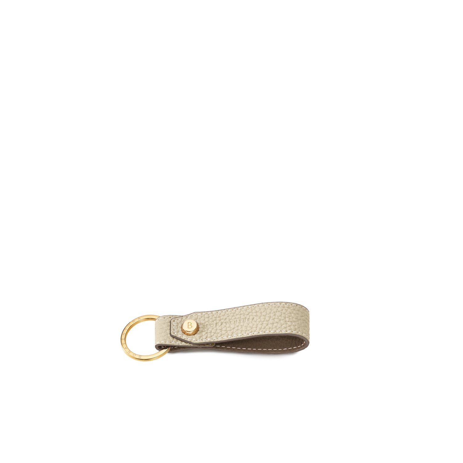 Key Holder Shrink Leather (Ivory × Etoupe (Etoupe edge paint))
