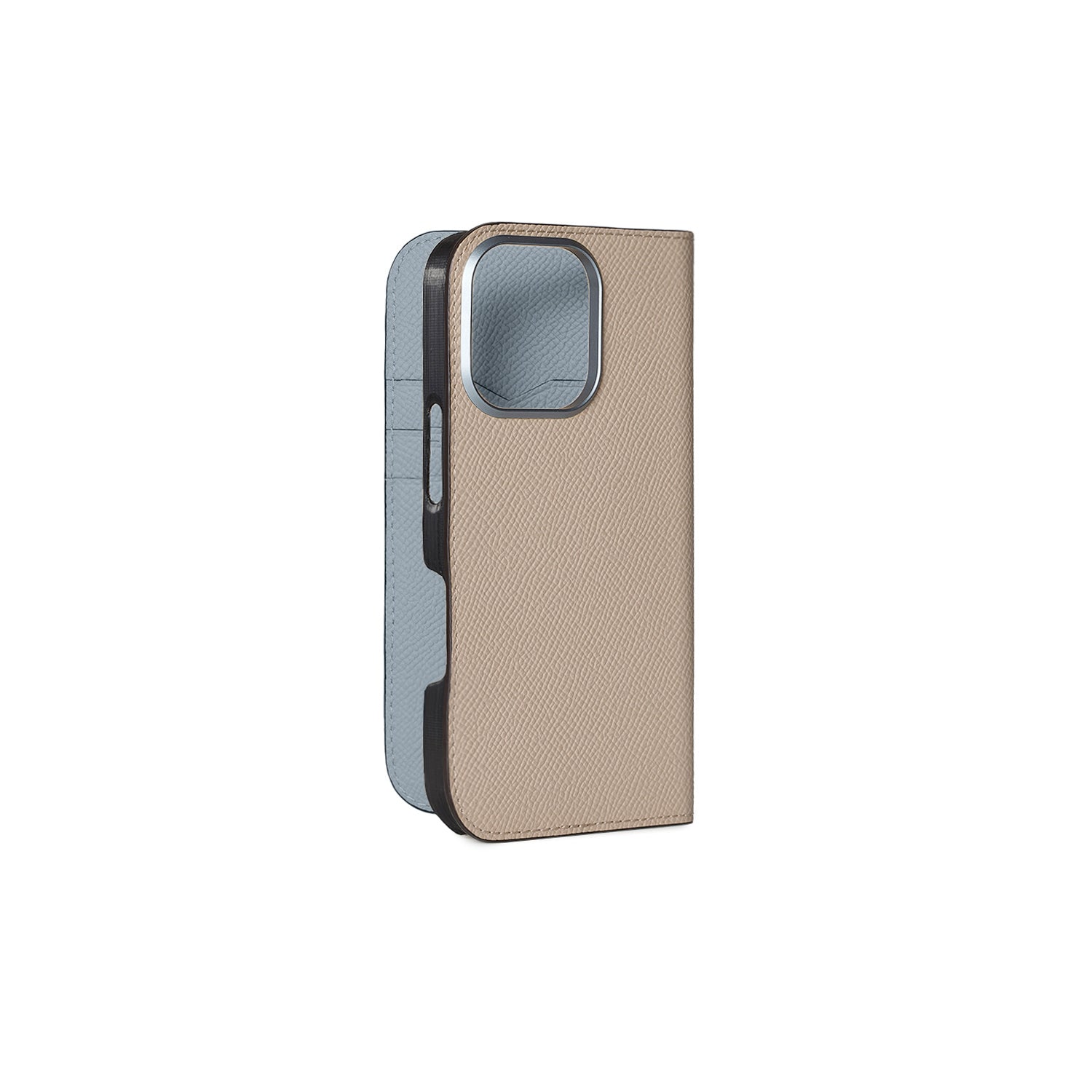 iPhone 16 Pro Diary Case Nobile Leather (Greige × Blue Lin)
