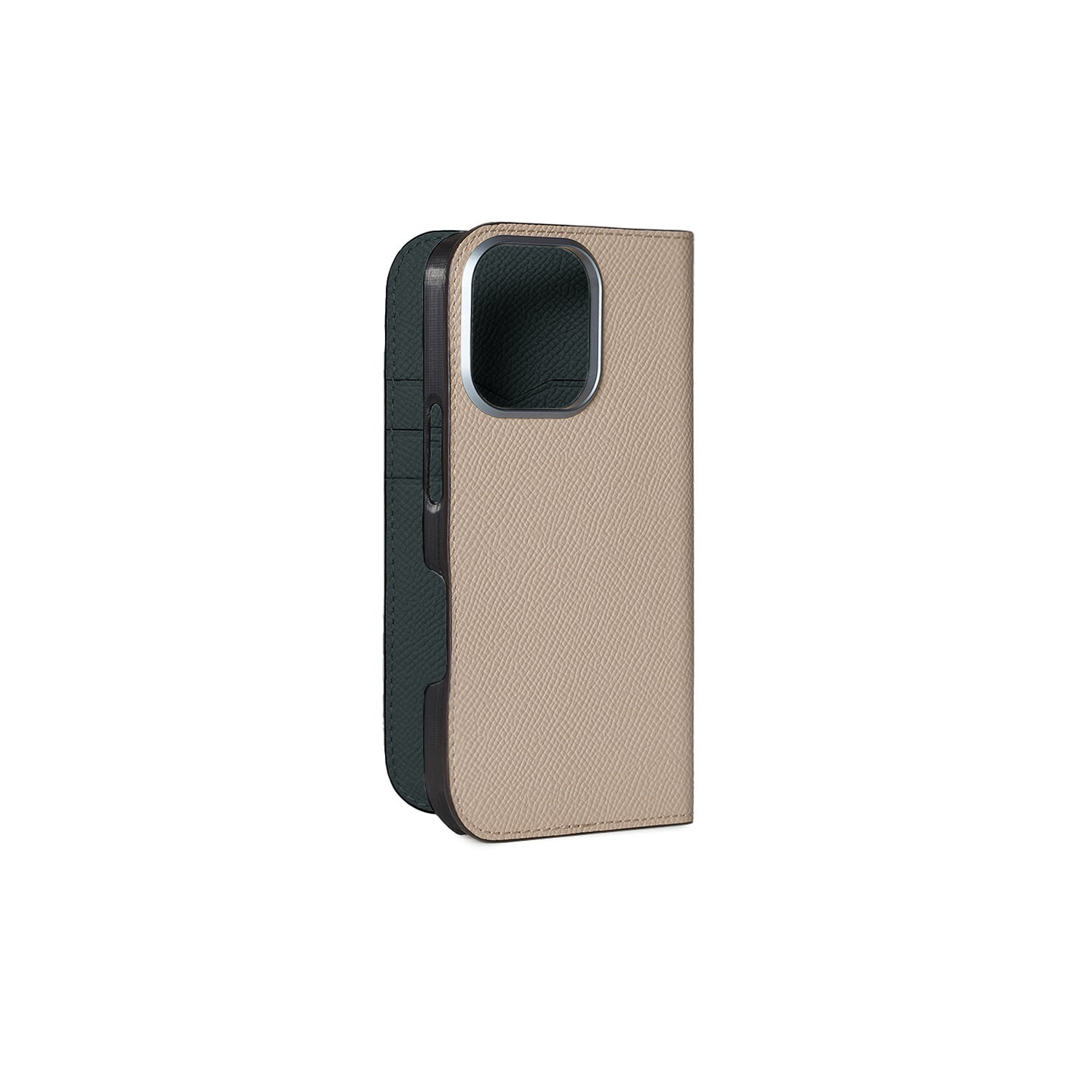 iPhone 16 Pro Diary Case Nobile Leather (Greige × Malachite Green)