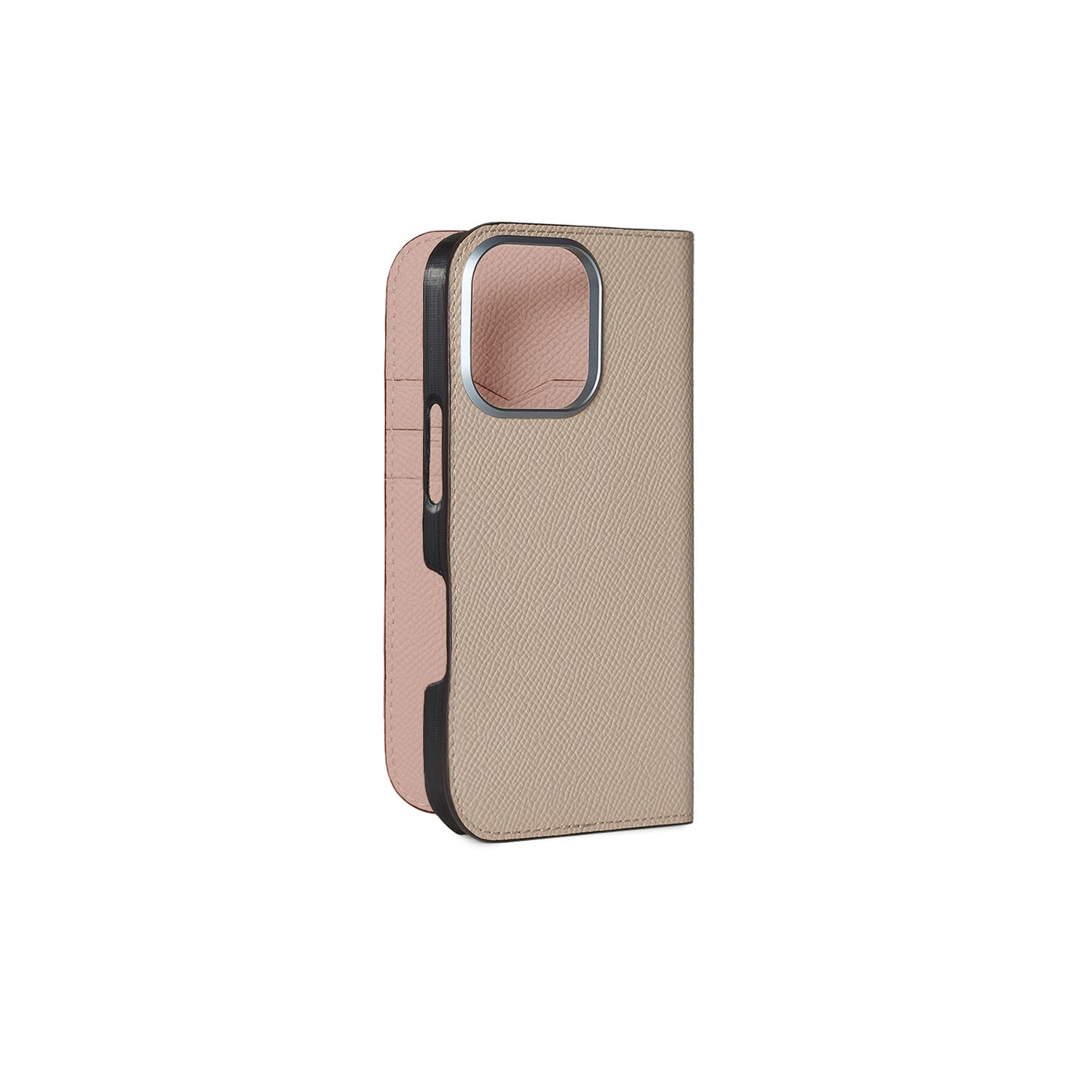 iPhone 16 Pro Diary Case Nobile Leather (Greige × Shell Pink)