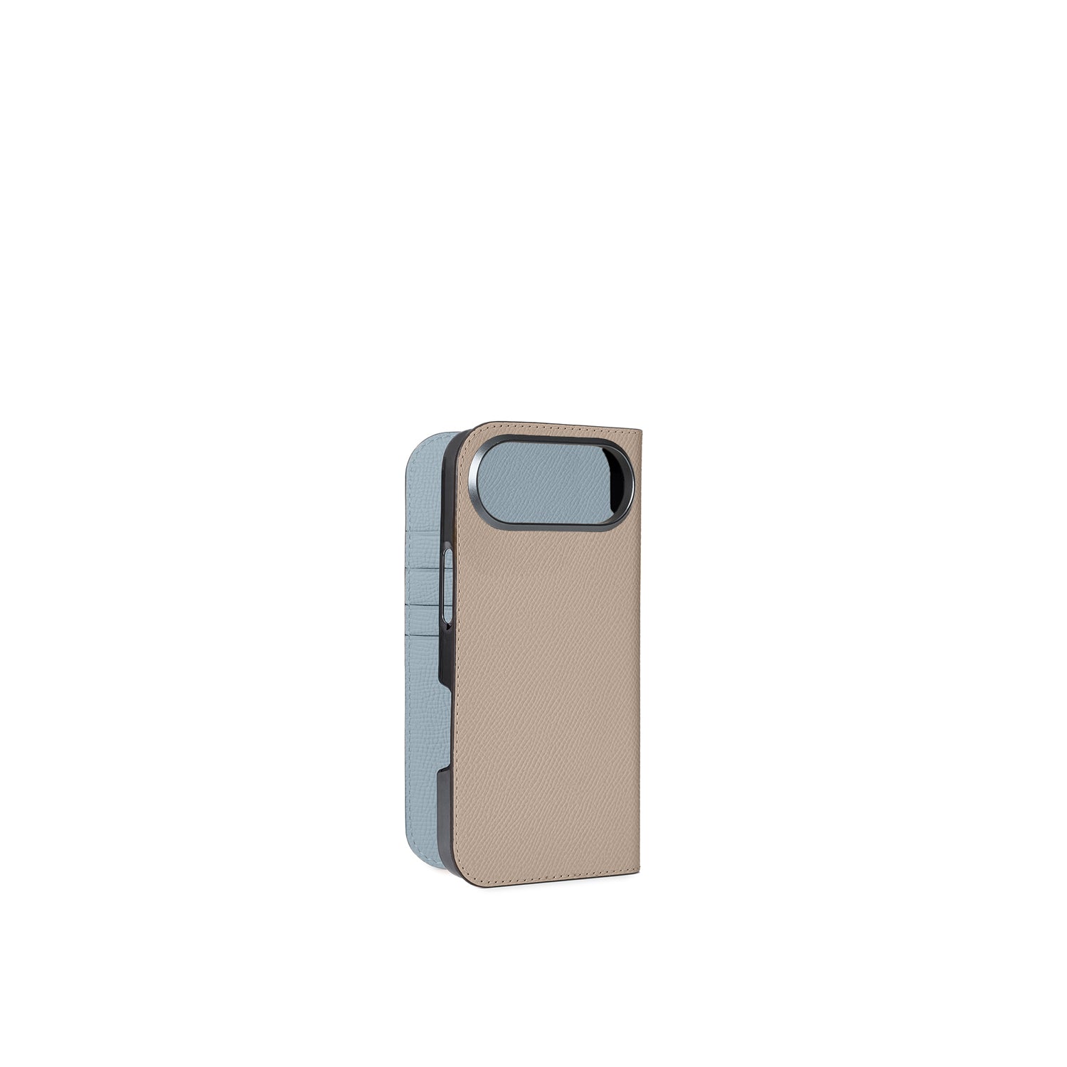 iPhone Air Diary Case Nobile Leather (Greige × Blue Lin)