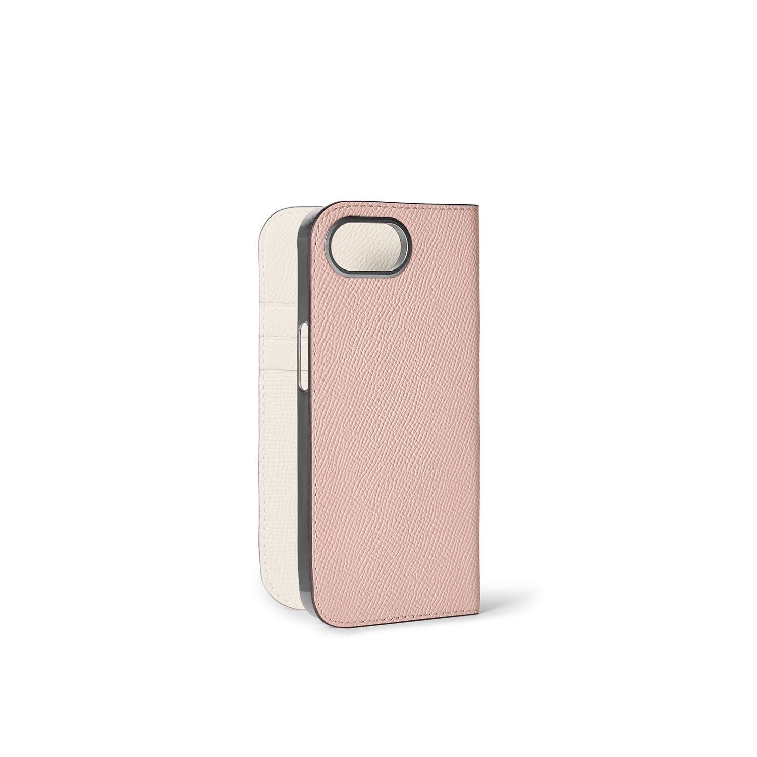iPhone 16e Diary Case Nobile Leather (Shell Pink × White)