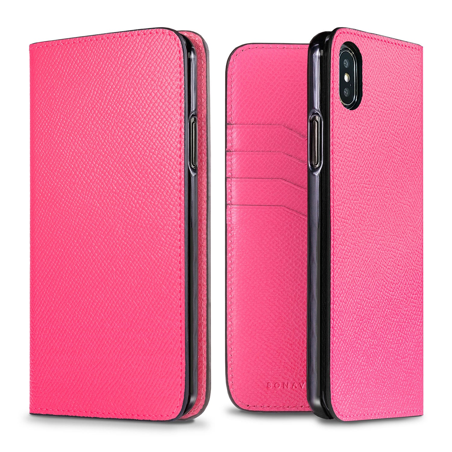 iPhone Xs Max Diary Case Nobile Leather (Fuchsia Pink)