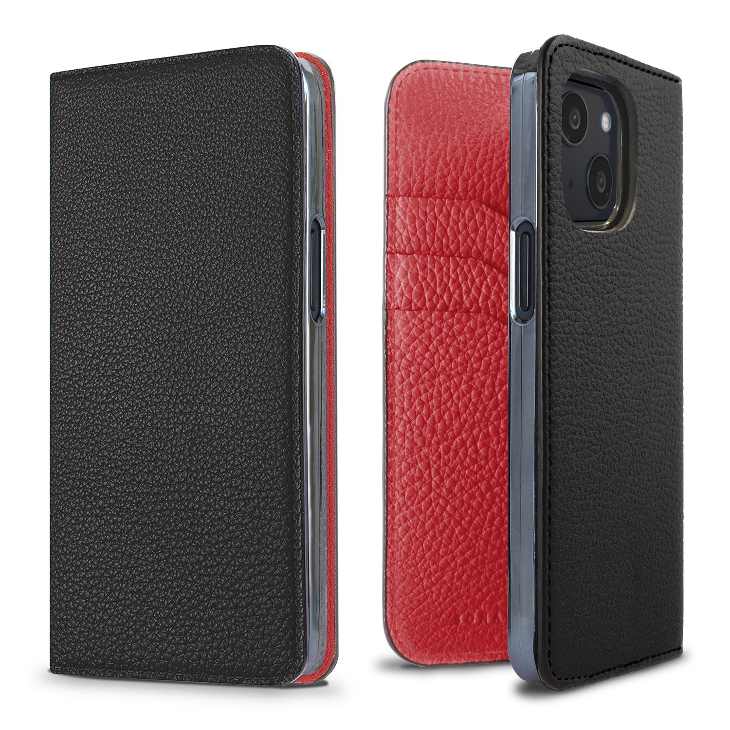 iPhone 13 mini Diary Case Bottalato Leather (Black × Red)
