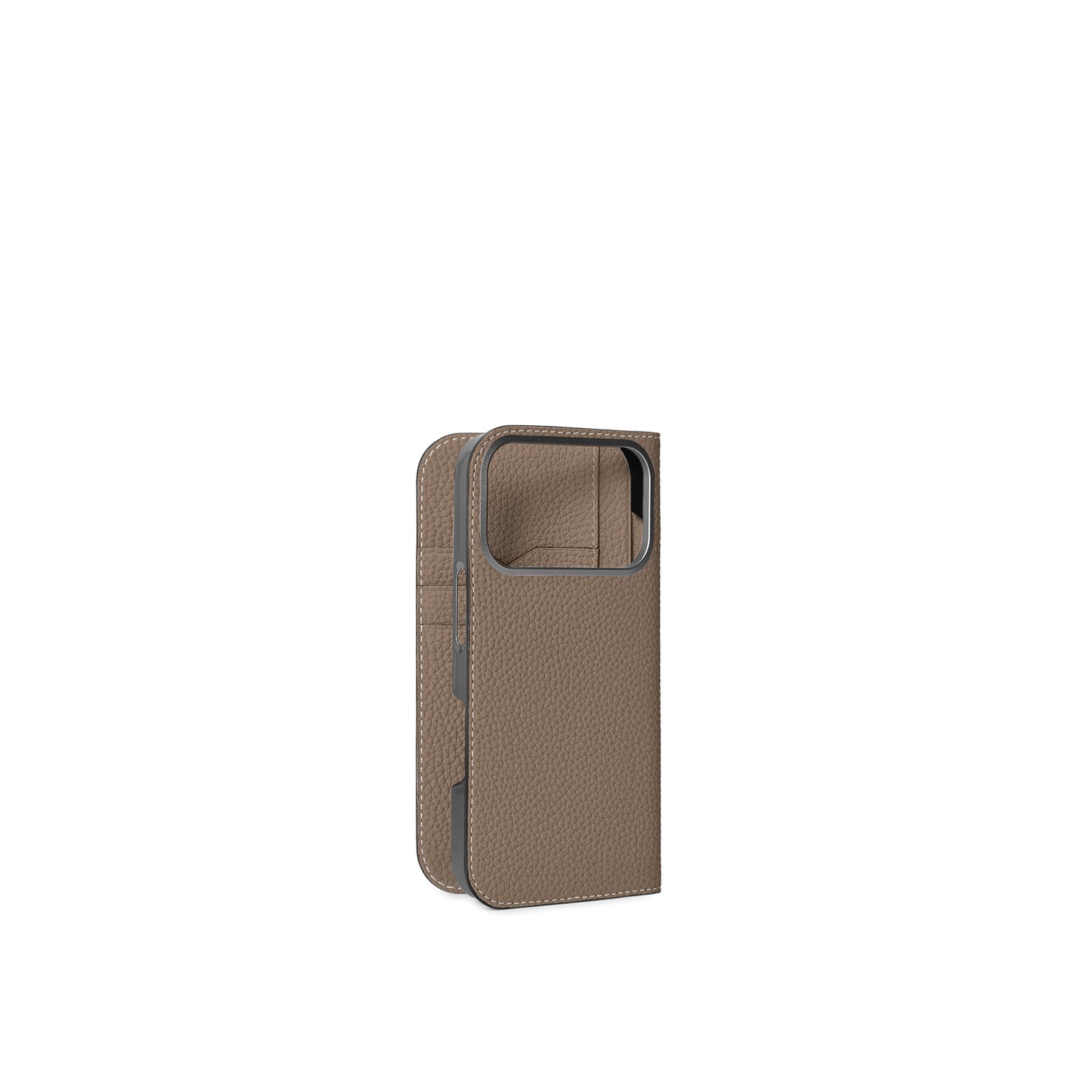 iPhone 17 Pro Diary Case Shrink Leather (Etoupe)