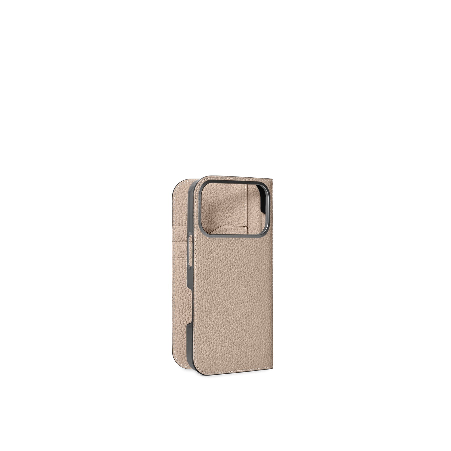 iPhone 17 Pro Diary Case Shrink Leather (Greige)
