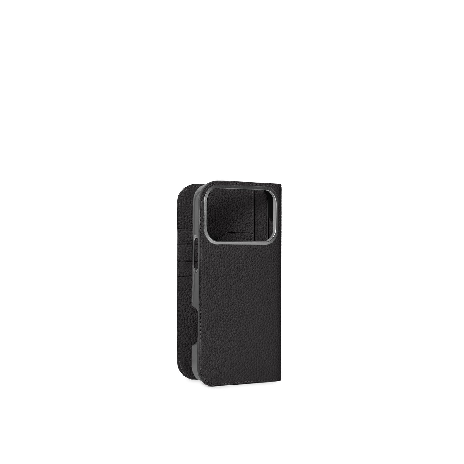 iPhone 17 Pro Max Diary Case Shrink Leather (Black)