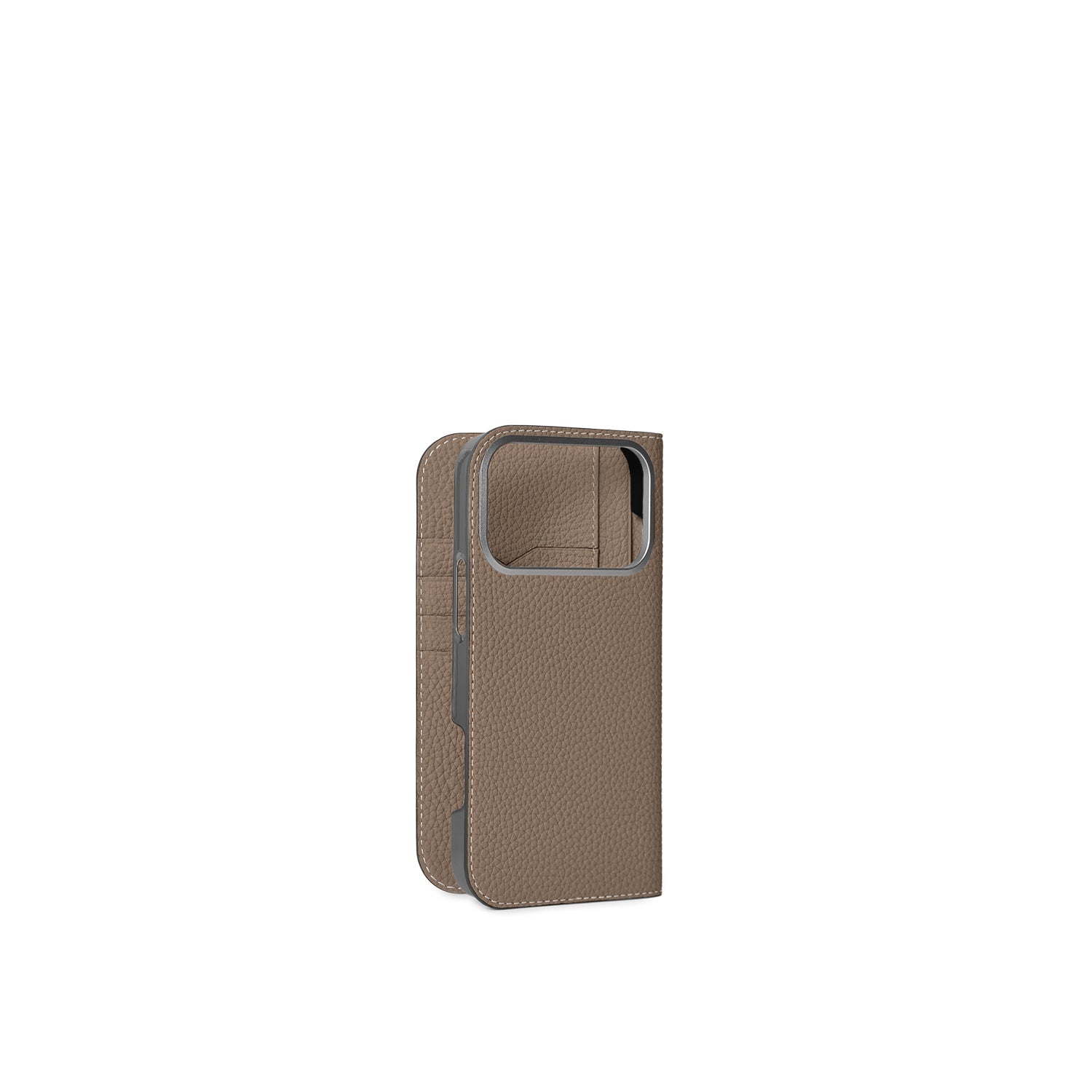 iPhone 17 Pro Max Diary Case Shrink Leather (Etoupe)