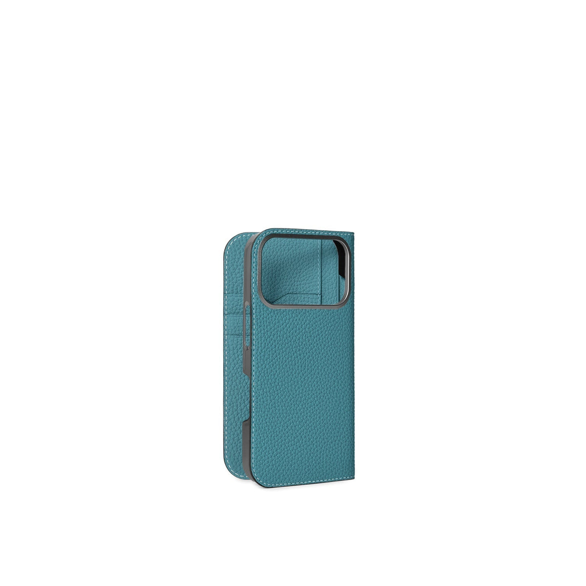 iPhone 18 Pro Diary Case Shrink Leather (Blue Cyan)