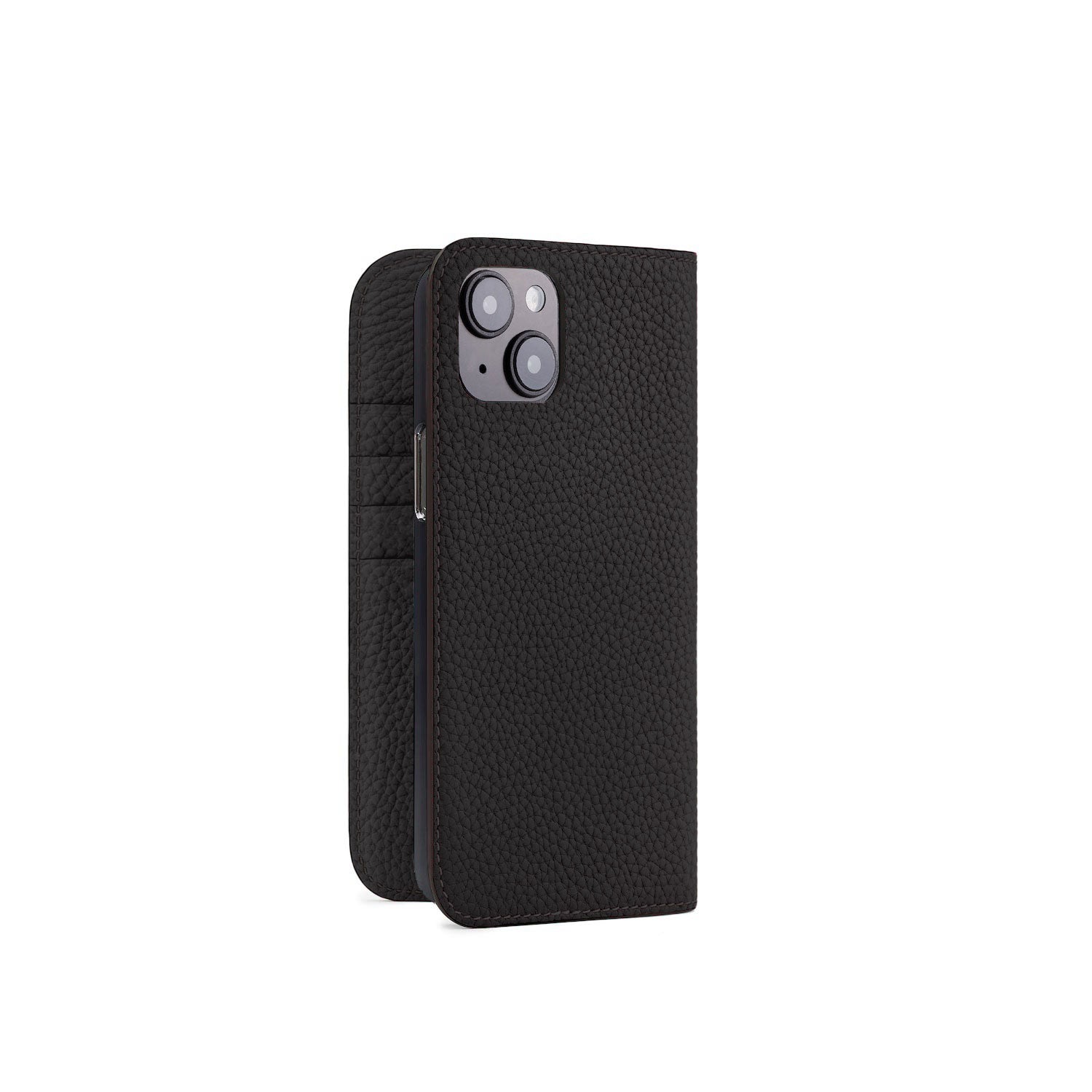 iPhone 15 Plus Diary Case Shrink Leather (Black)
