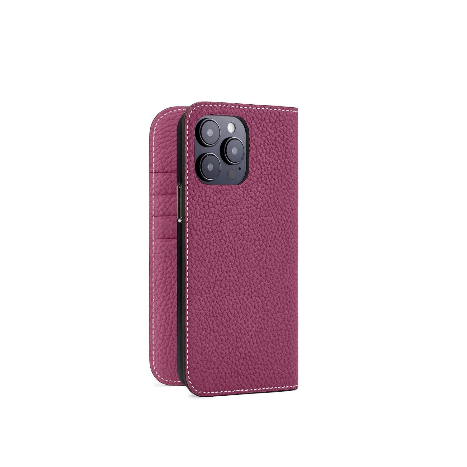iPhone 15 Pro Max Diary Case Shrink Leather (Anemone Purple)