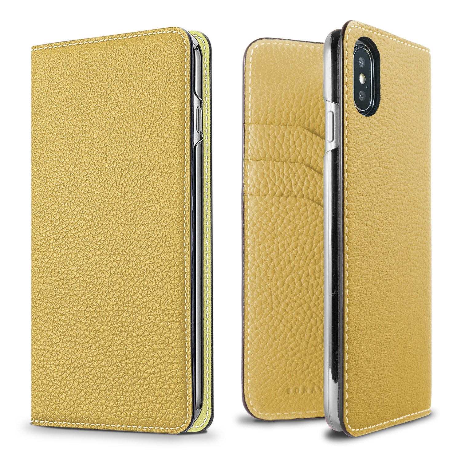 iPhone X / Xs Diary Case Shrink Leather (Yellow)
