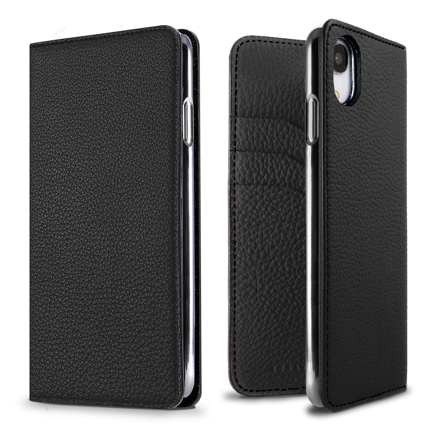 iPhone XR Diary Case Shrink Leather (Black)
