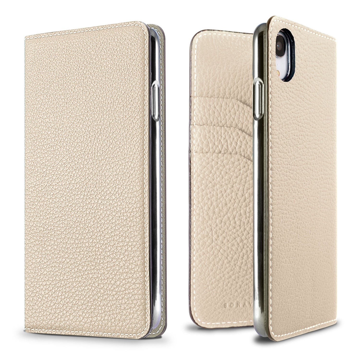 iPhone XR Diary Case Shrink Leather (Ivory)