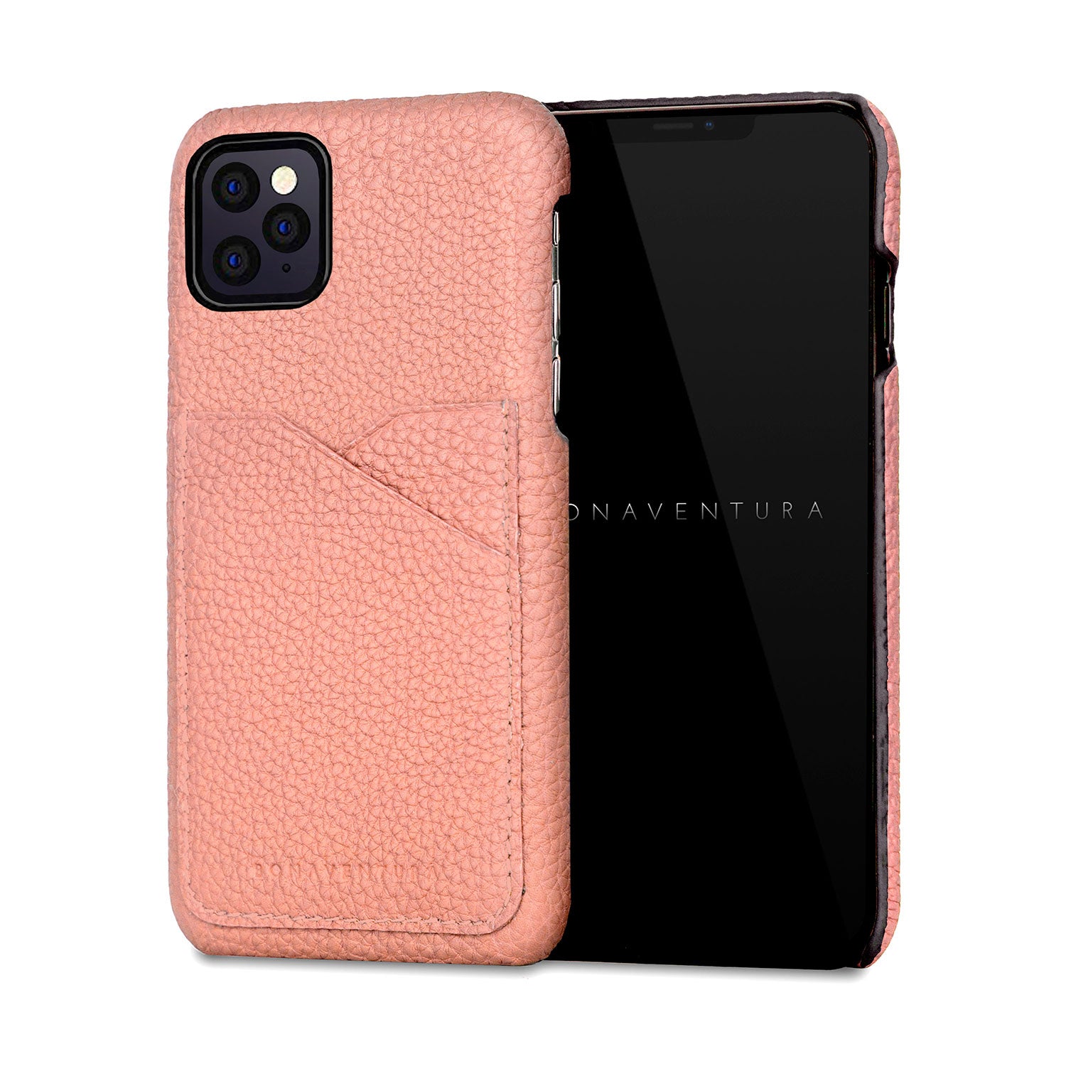 iPhone 11 Pro Max Back Cover Case Shrink Leather (Coral Pink)