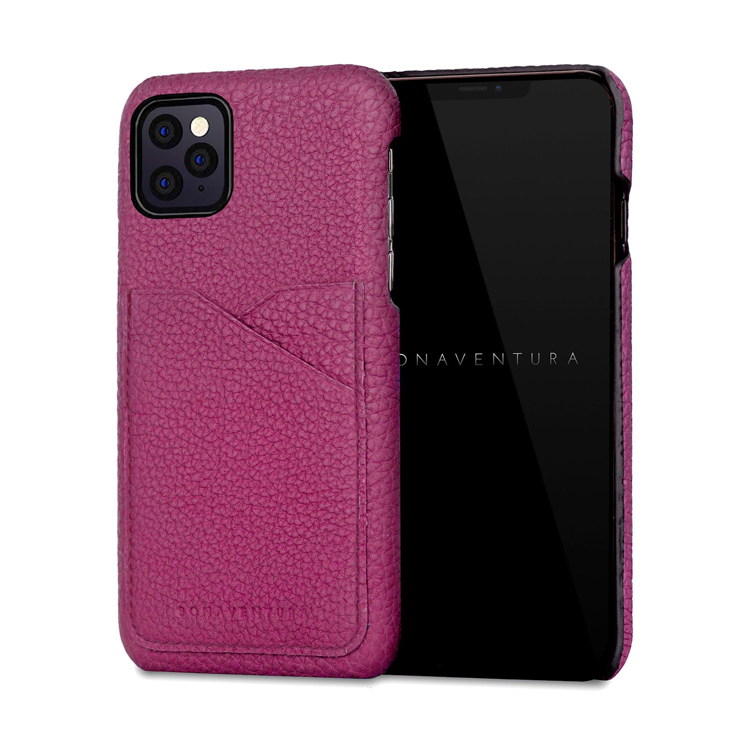 iPhone 11 Pro Max Back Cover Case Shrink Leather (Anemone Purple)
