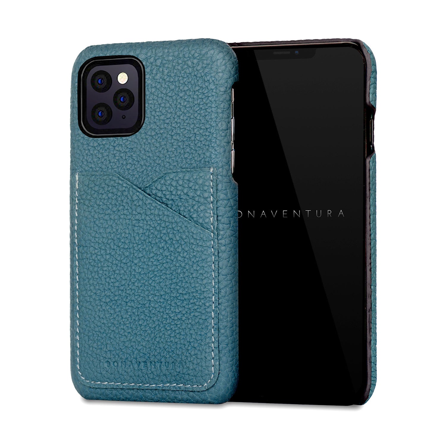 iPhone 11 Pro Back Cover Case Shrink Leather (Blue Cyan)