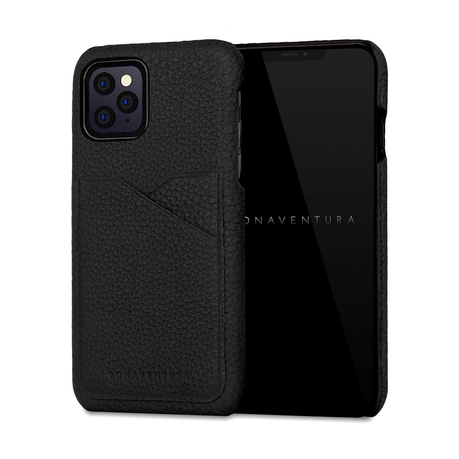 iPhone 11 Pro Back Cover Case Shrink Leather (Black)