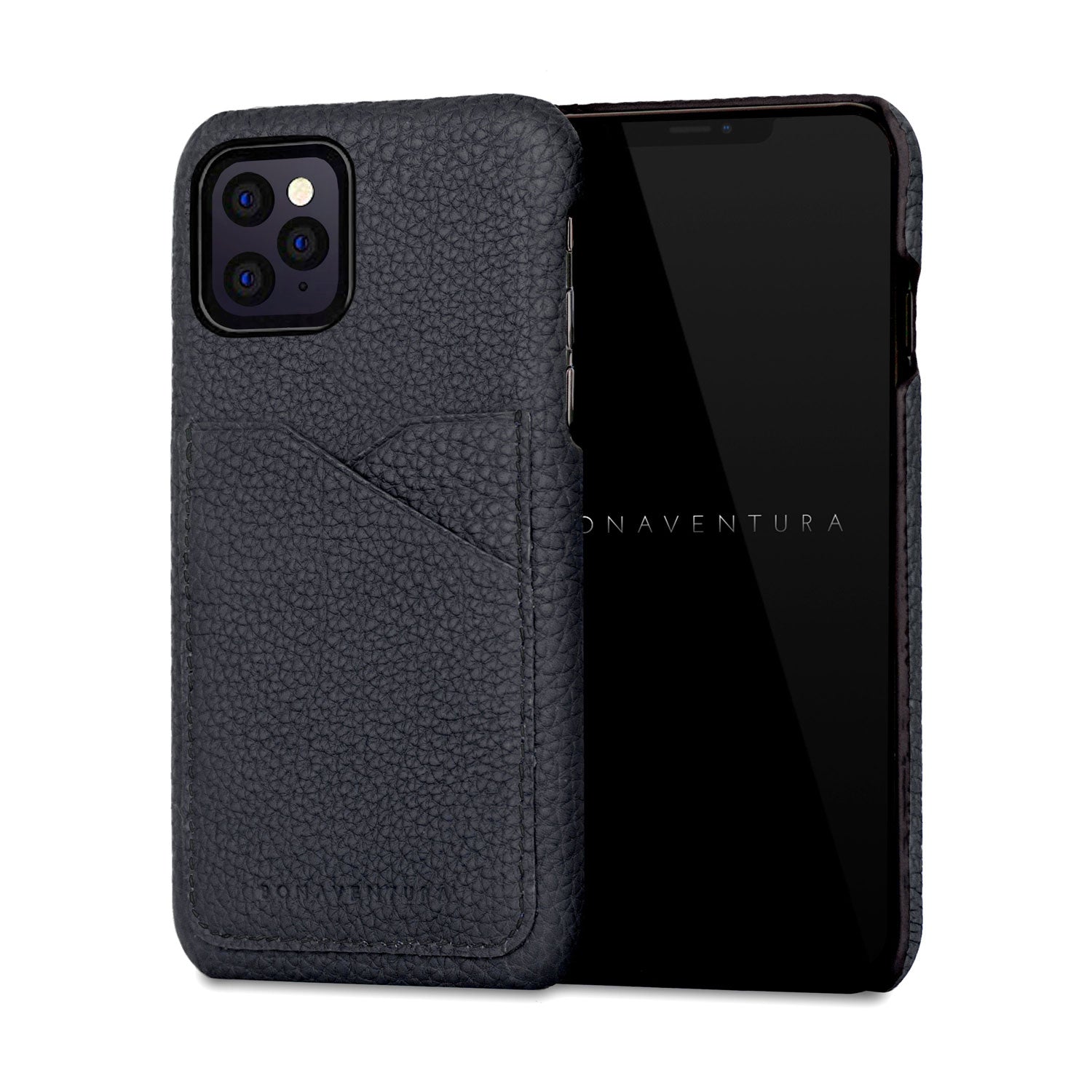 iPhone 11 Pro Back Cover Case Shrink Leather (Navy)