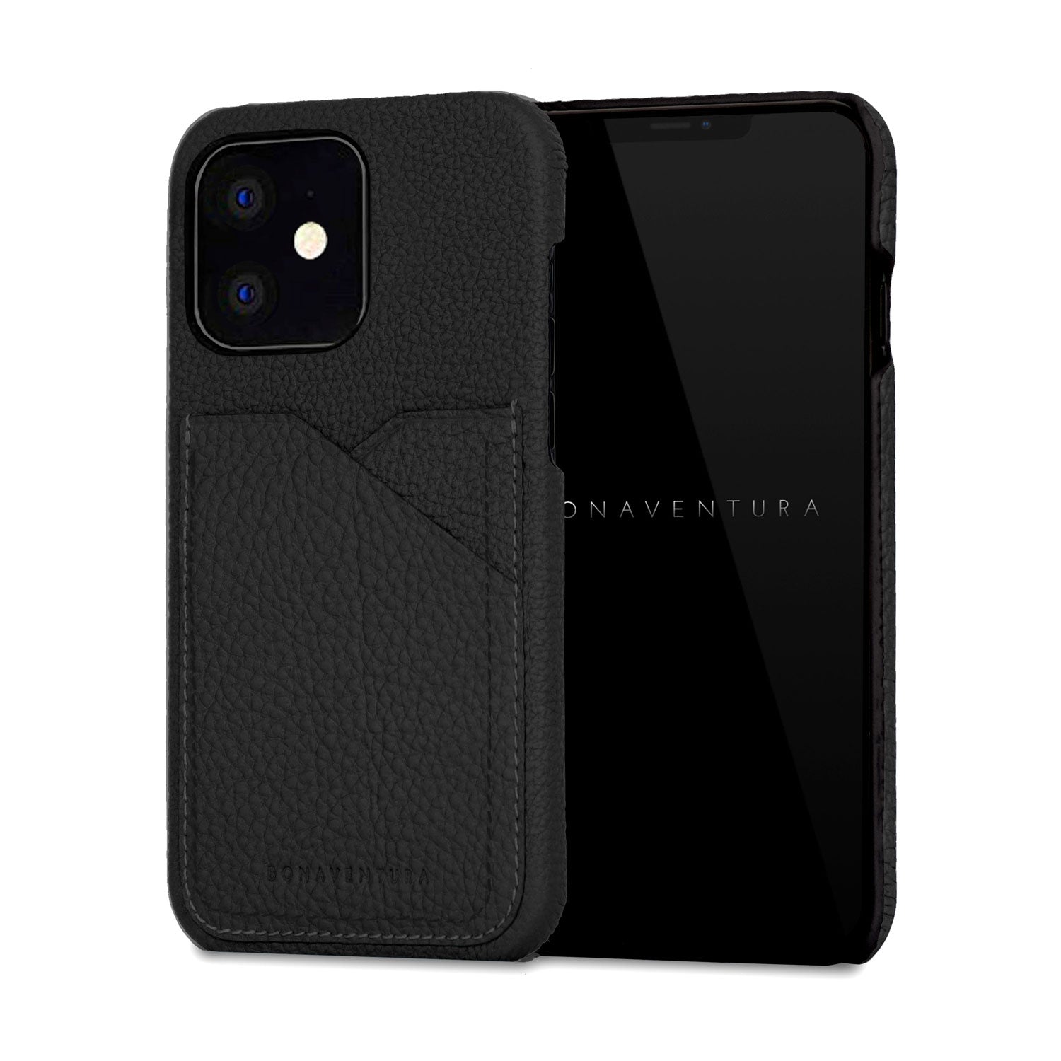iPhone 12 mini Back Cover Case Shrink Leather (Black)