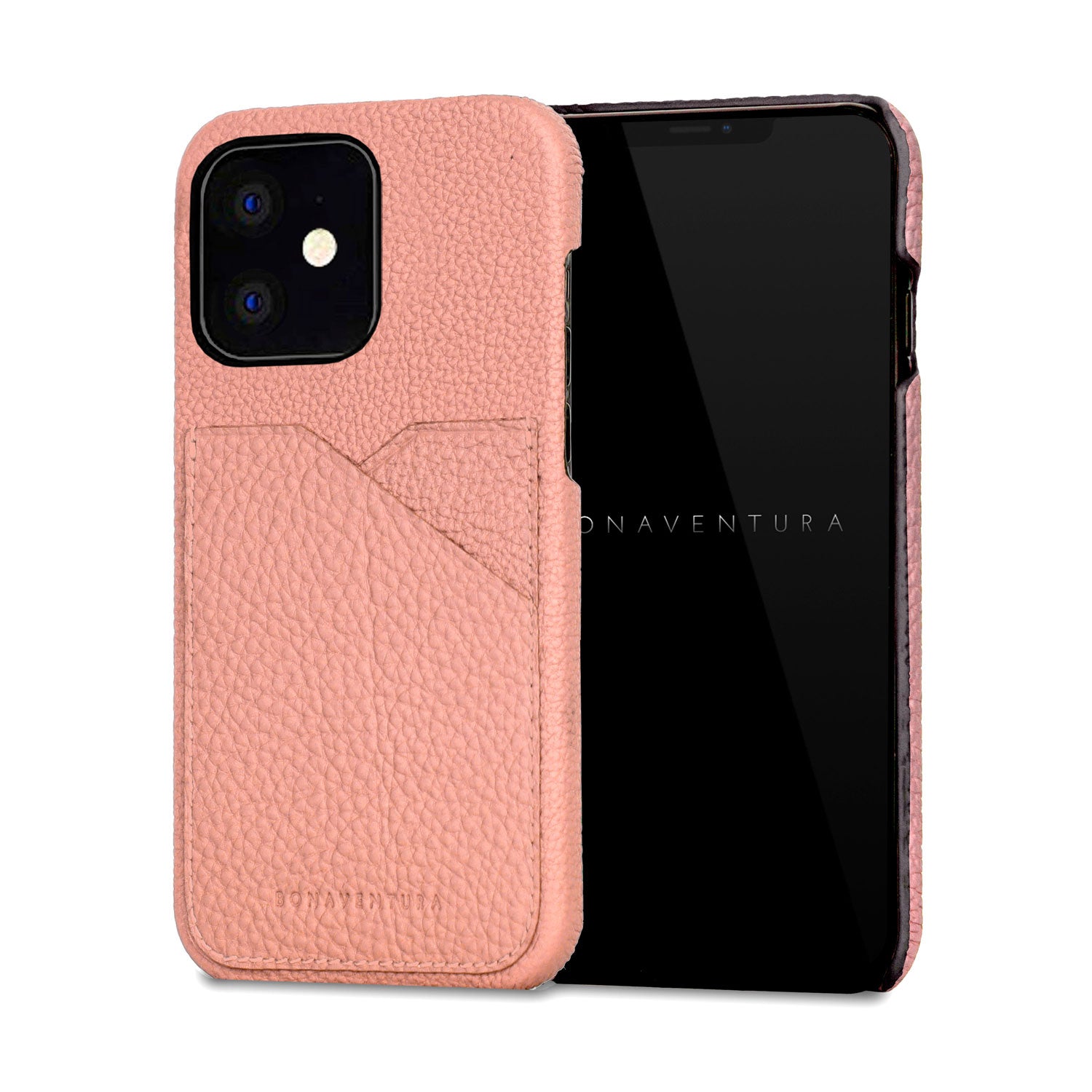 iPhone 11 mini Back Cover Case Bottalato Leather (Coral Pink)