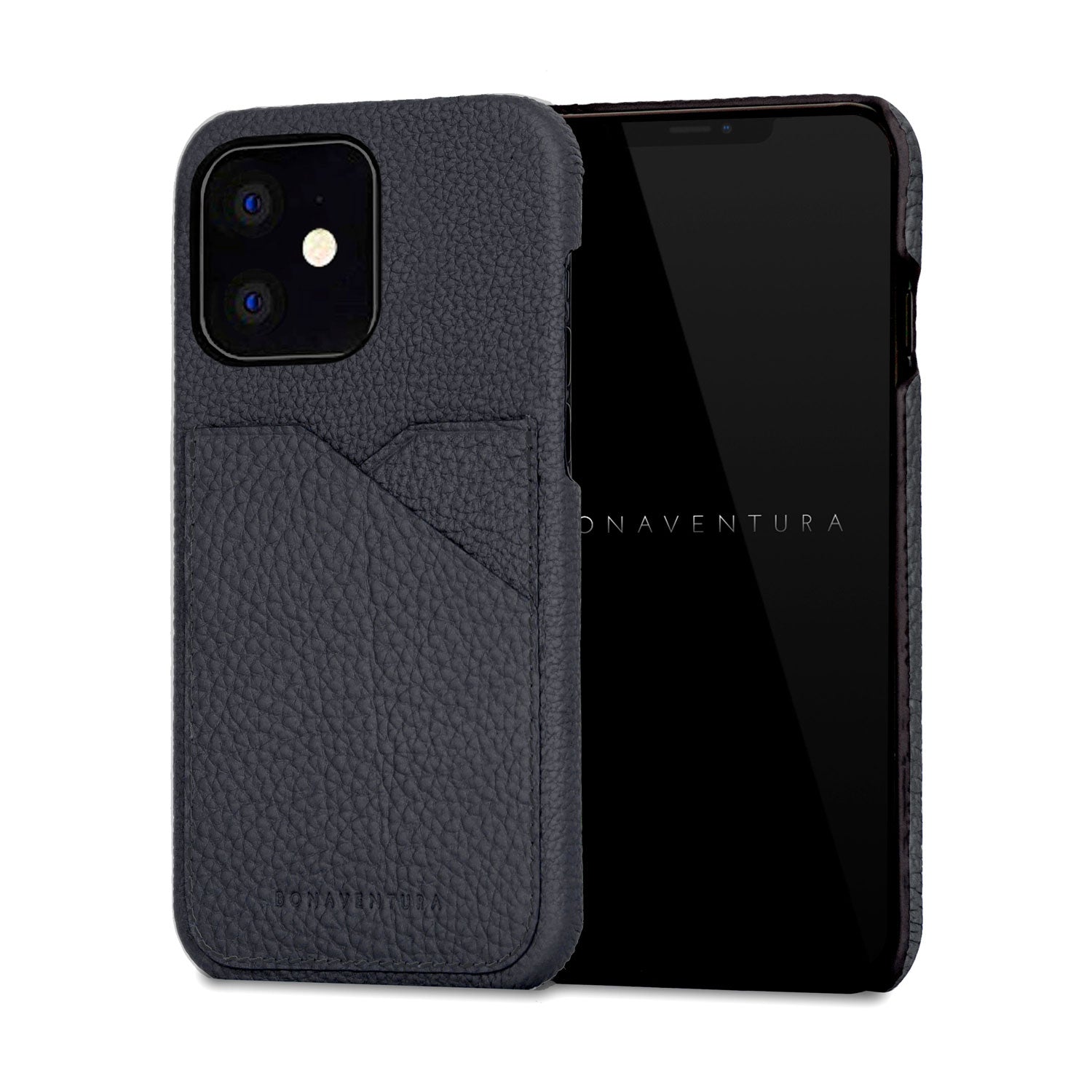iPhone 12 mini Back Cover Case Shrink Leather (Navy)