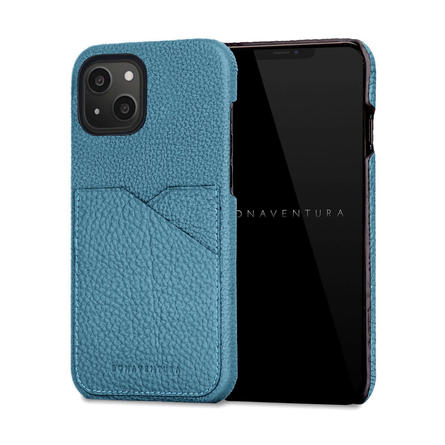 iPhone 13 Back Cover Hülle Genarbtes Leder